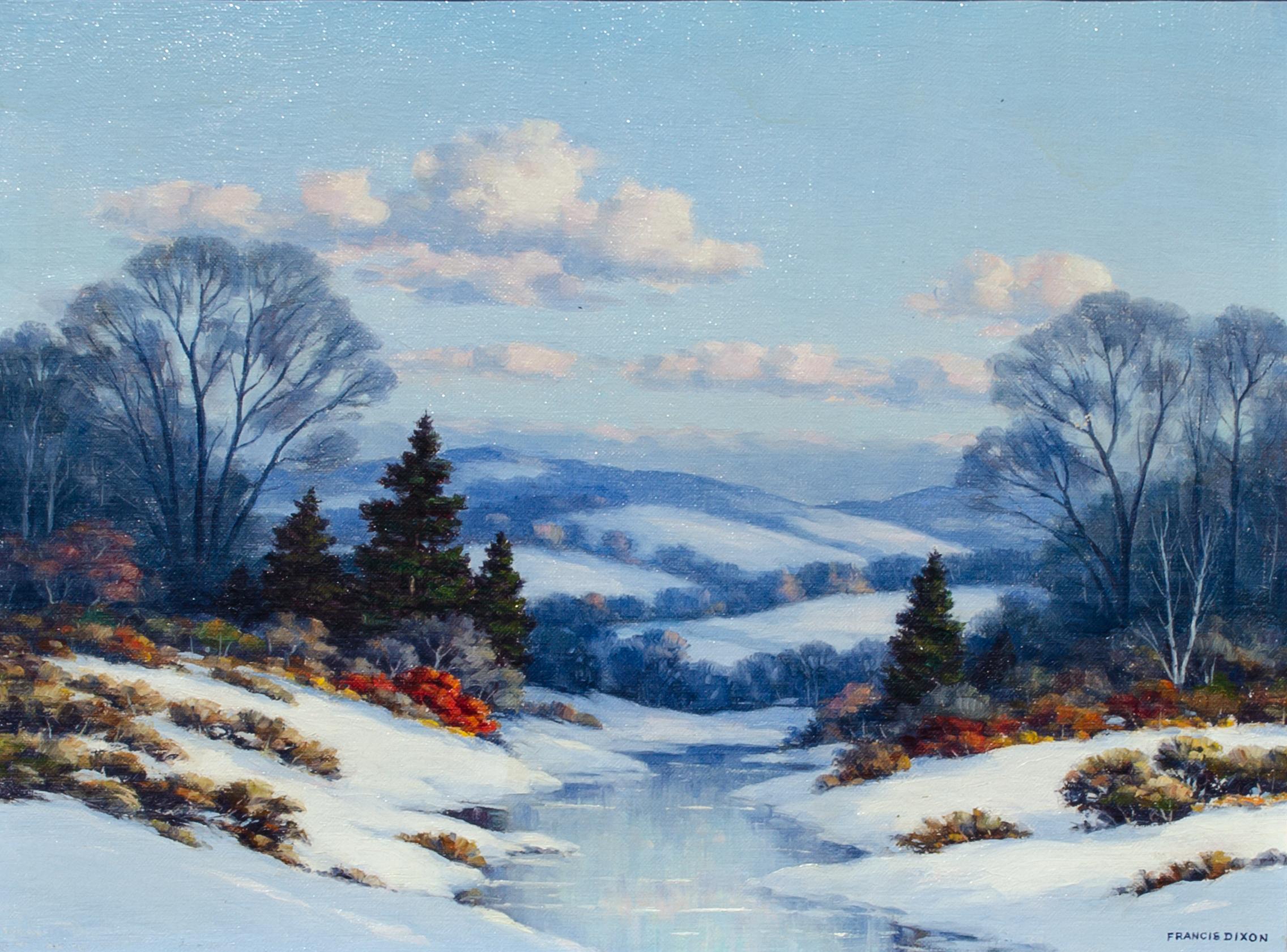 Francis Dixon (American, 1879-1967)
Untitled (Winter Landscape), 20th Century
Oil on canvas
12 1/4 x 16 in.
Framed: 18 5/8 x 22 1/4 x 1 1/2 in.
Signed lower right: Francis Dixon

This particular spot was painted a number of times by Francis Dixon in