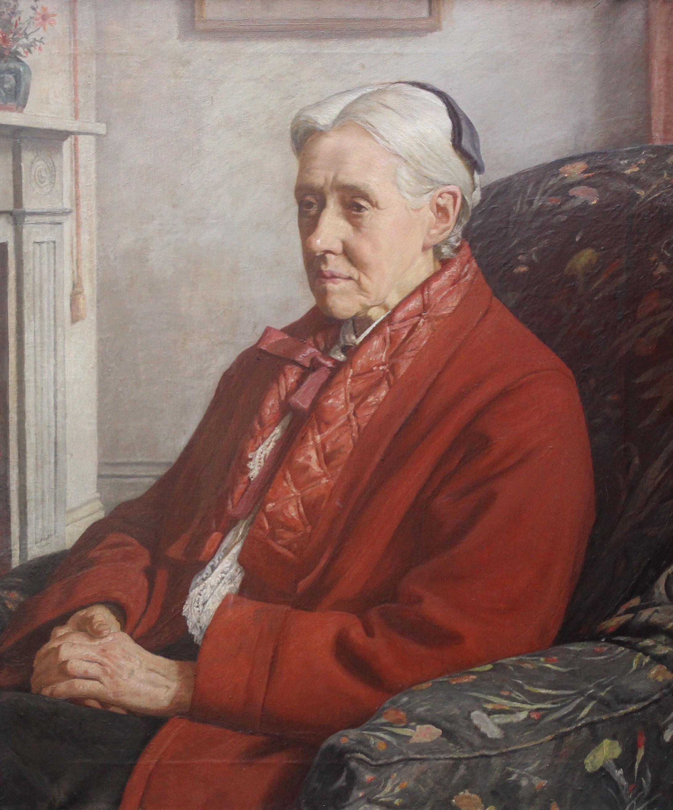 Porträt von Susan Isabel Dacre – Britisches exh-Ölgemälde einer feministischen Künstlerin  – Painting von Francis Dodd