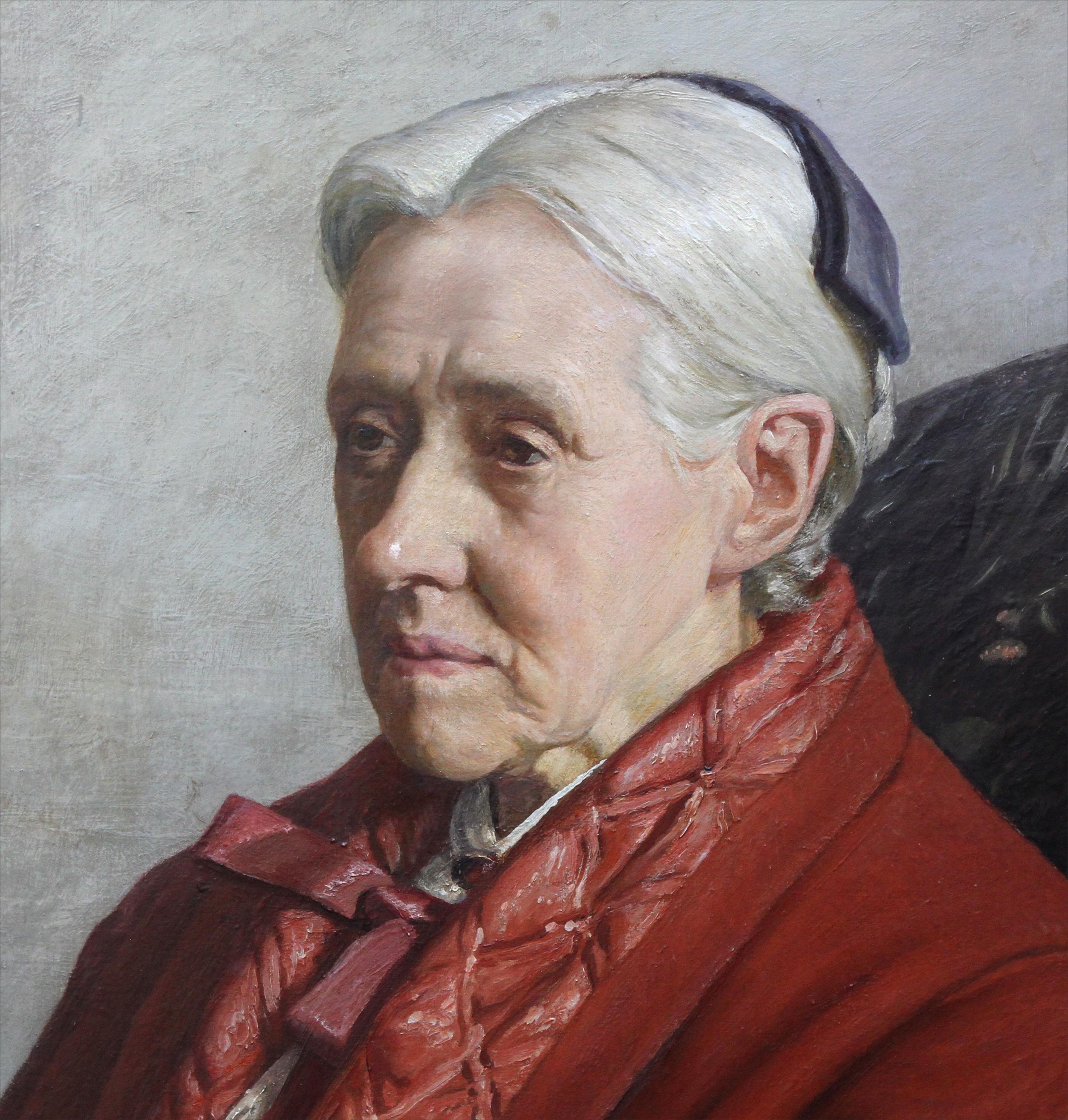 Porträt von Susan Isabel Dacre – Britisches exh-Ölgemälde einer feministischen Künstlerin  (Realismus), Painting, von Francis Dodd