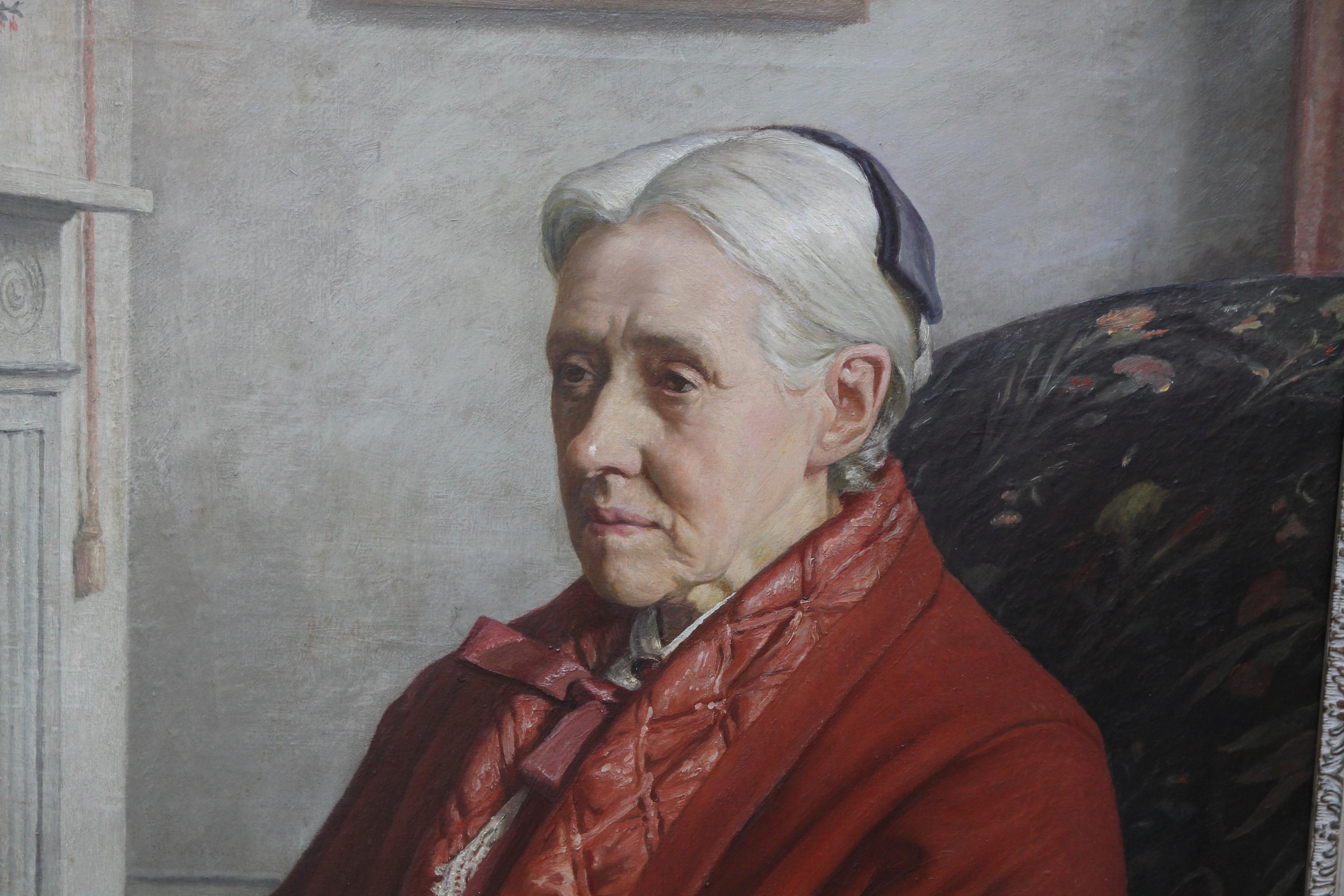 Ein wunderschönes, farbenfrohes britisches Porträtgemälde in Öl auf Leinwand aus den 1920er Jahren von Francis Dodd RA und mit umfangreicher Provenienz. Das Werk stellt die Feministin und berühmte Künstlerin Susan Isabel Dacre dar, die im späten 19.