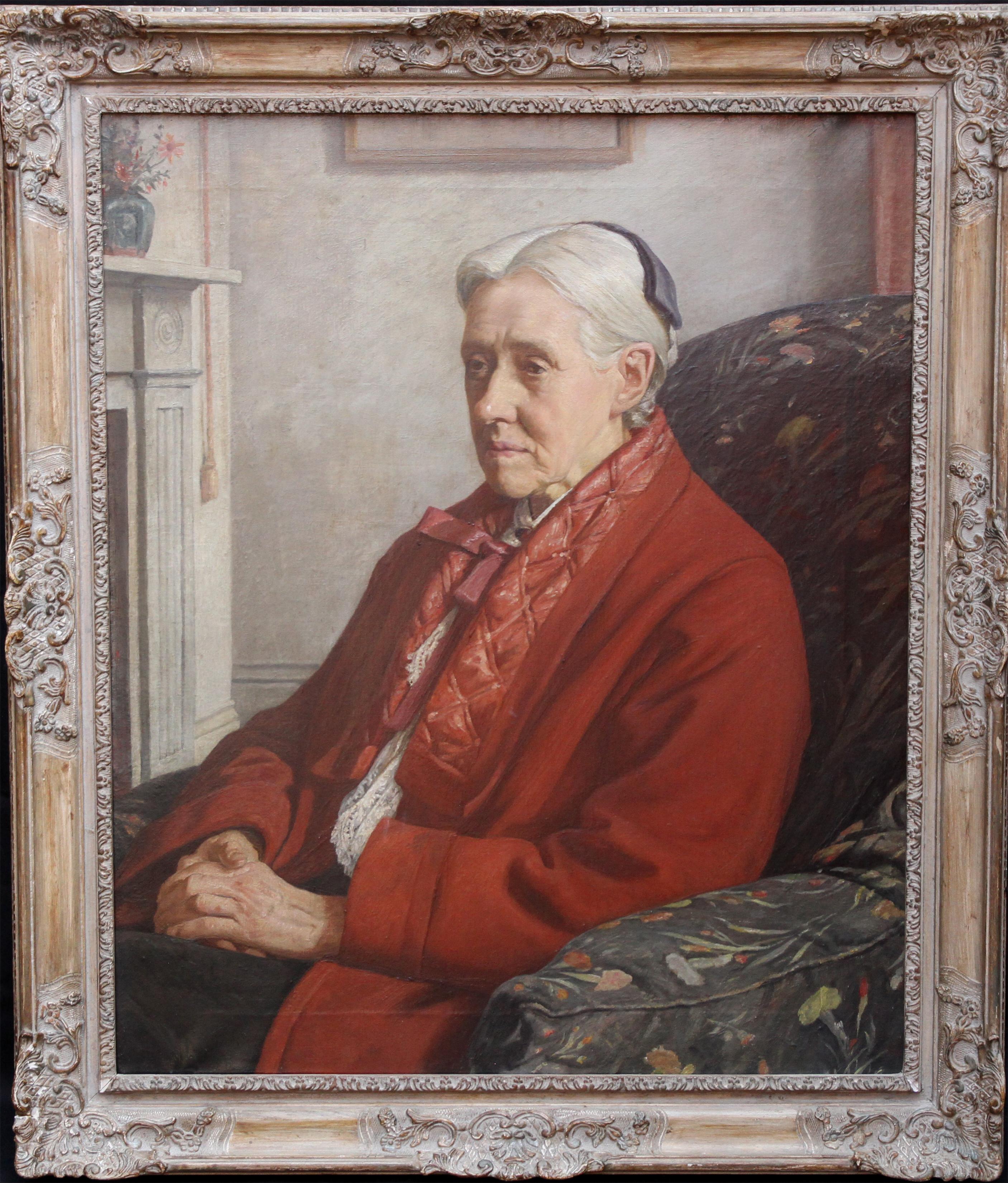 Portrait of Susan Isabel Dacre - British exh oil painting of feminist artist - Realist Painting by Francis Dodd