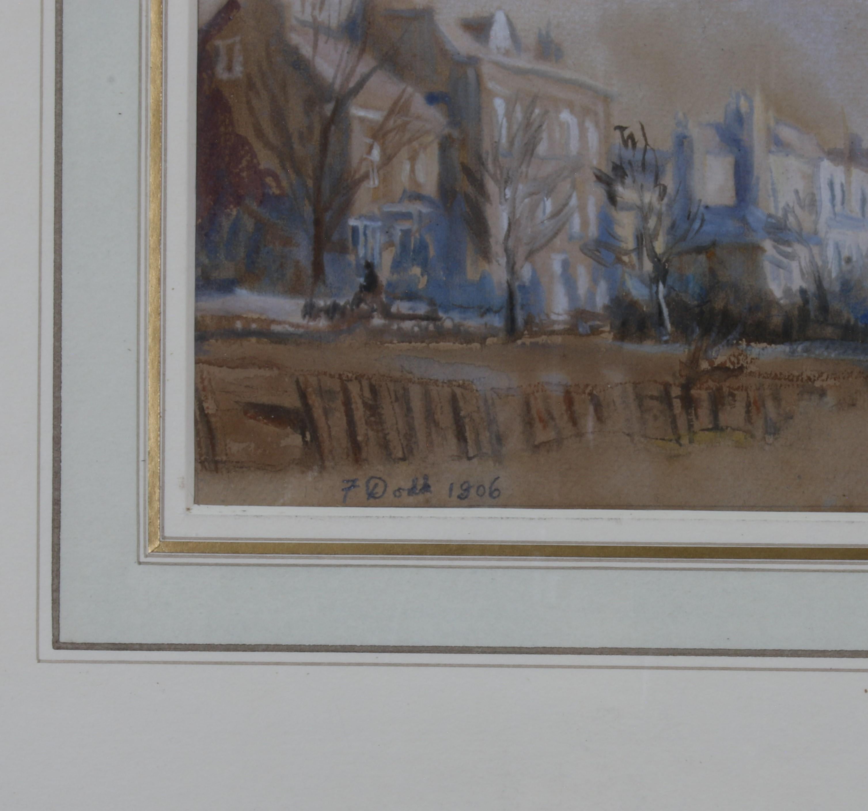 Francis Dodd R.A. 1874-1949, fue pintor de paisajes y retratos y grabador.  Se formó en la Escuela de Arte de Glasgow, viajó por Europa, incluyendo Francia, Italia y España, y fue nombrado artista de guerra en la Primera Guerra Mundial. Tenía una