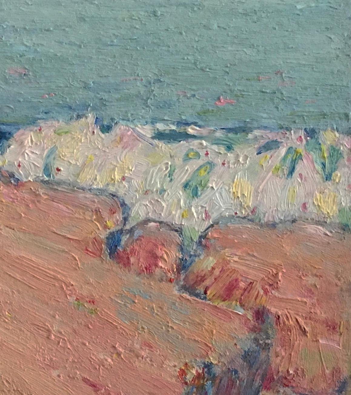 Santa Barbara California Escena costera oceánica Plein Air Olas Impresionista #0-90 en venta 2