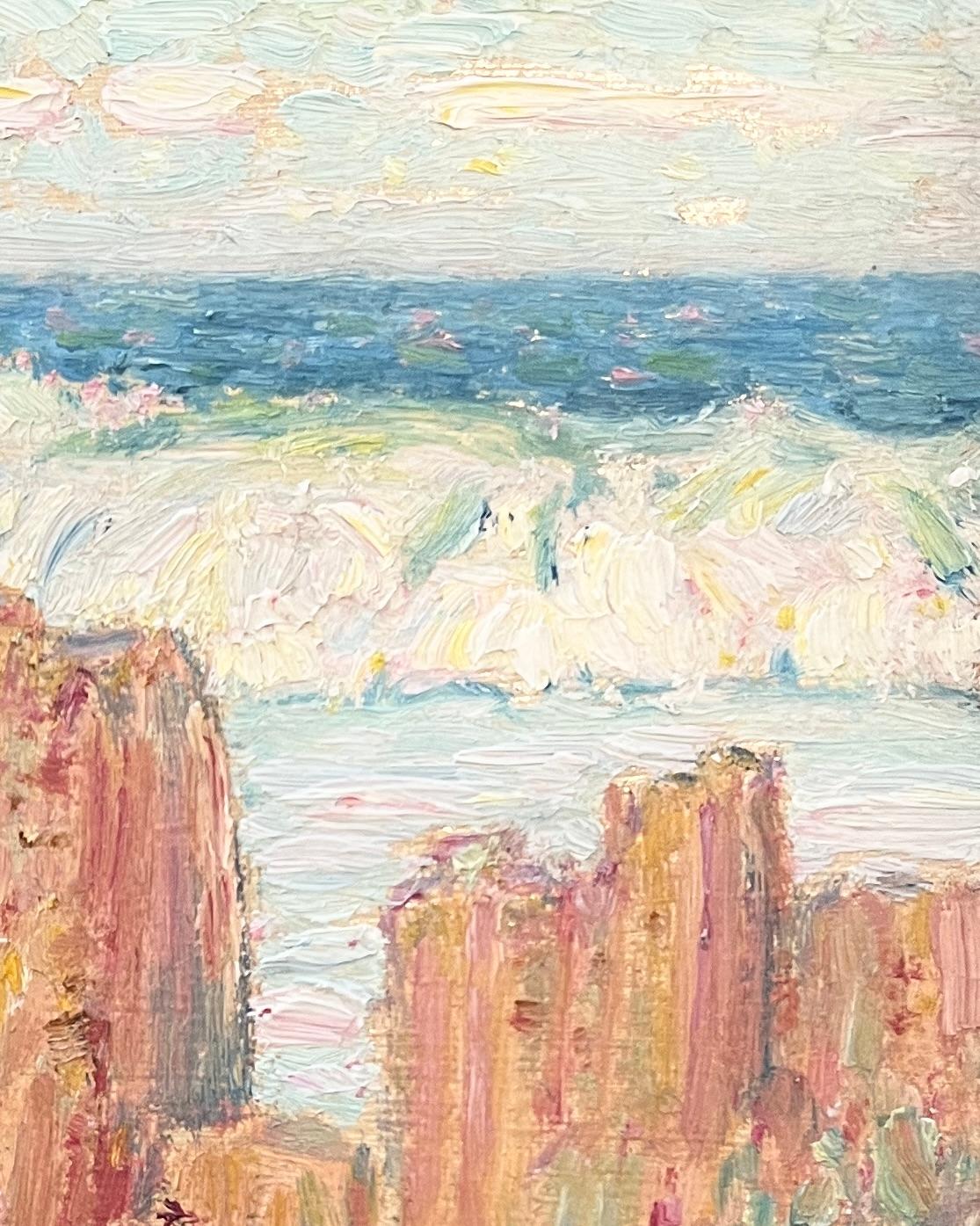 Impressionistische Plein Air-Szene von Santa Barbara, Kalifornien, Ozeanwellen #0-99 – Painting von Francis Draper Jr.