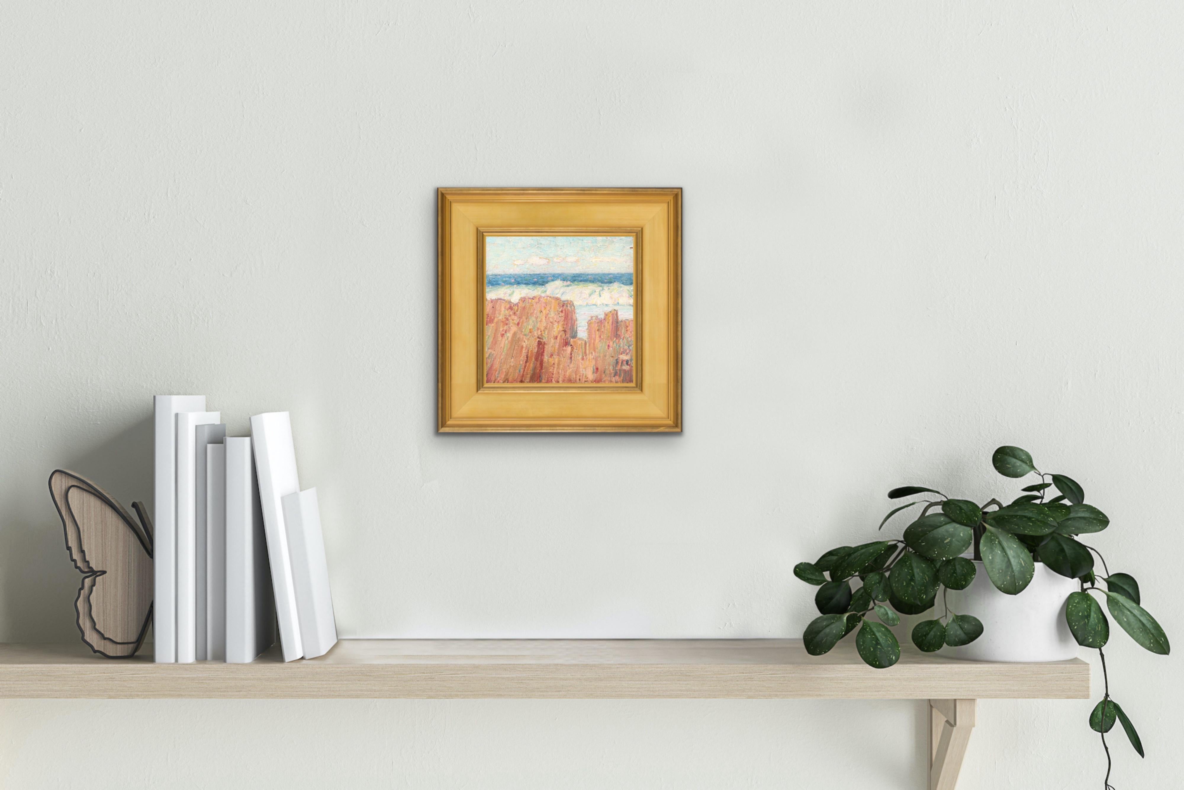 Impressionistische Plein Air-Szene von Santa Barbara, Kalifornien, Ozeanwellen #0-99 (Amerikanischer Impressionismus), Painting, von Francis Draper Jr.