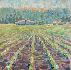 Santa Barbara Vineyard & Farm House - colorful California Plein Air #0-89