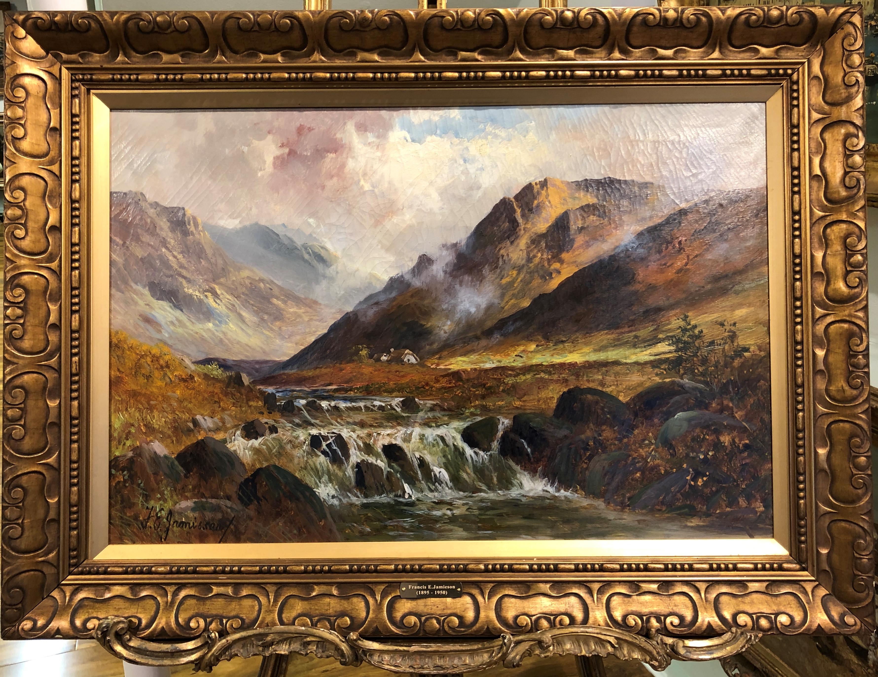 LARGE FINE ANTIQUE 19th CENTURY BY Francis E. Jamieson OLD SCOTTISH OIL PAINTING 5
