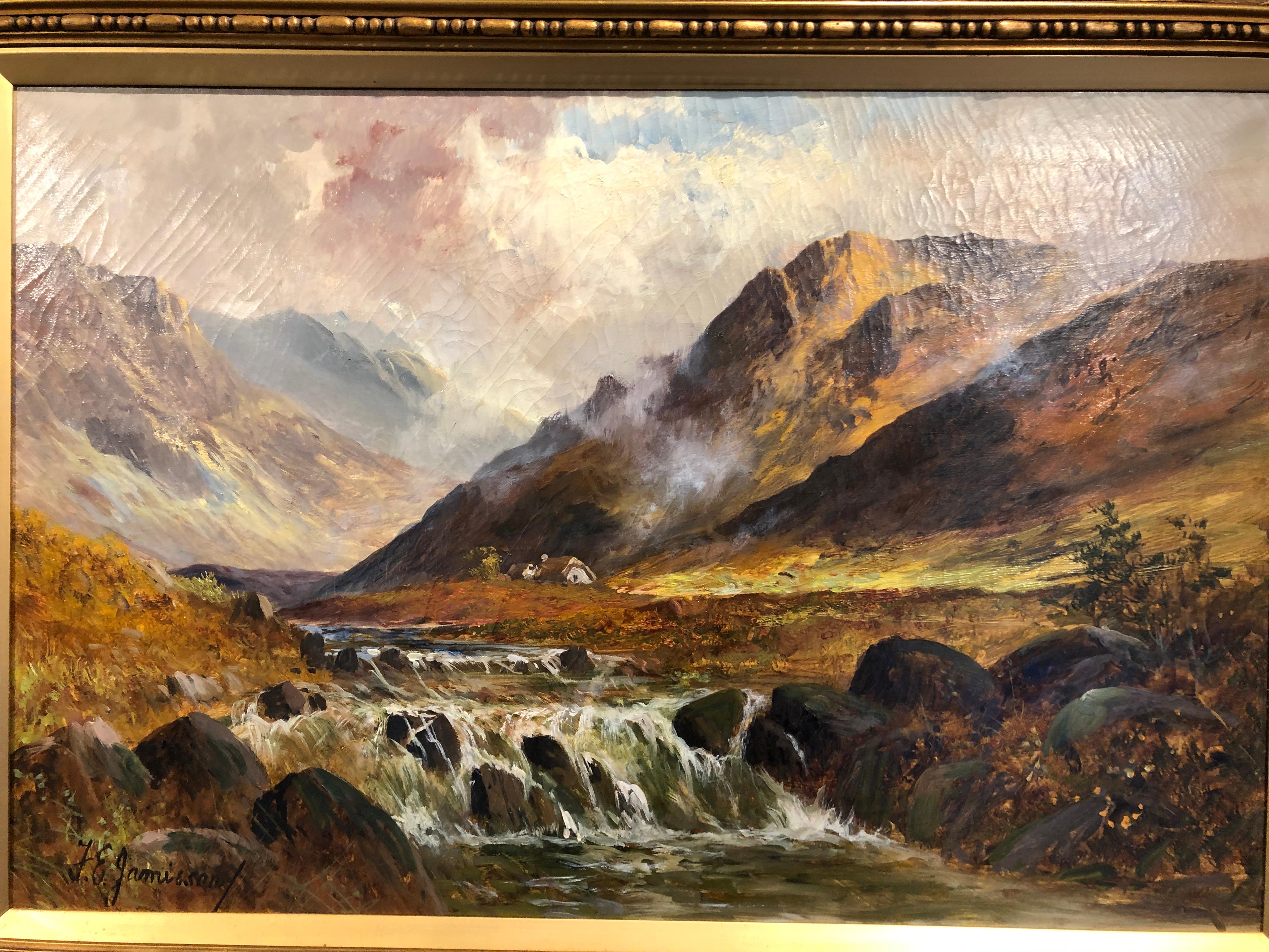 LARGE FINE ANTIQUE 19th CENTURY BY Francis E. Jamieson OLD SCOTTISH OIL PAINTING 6