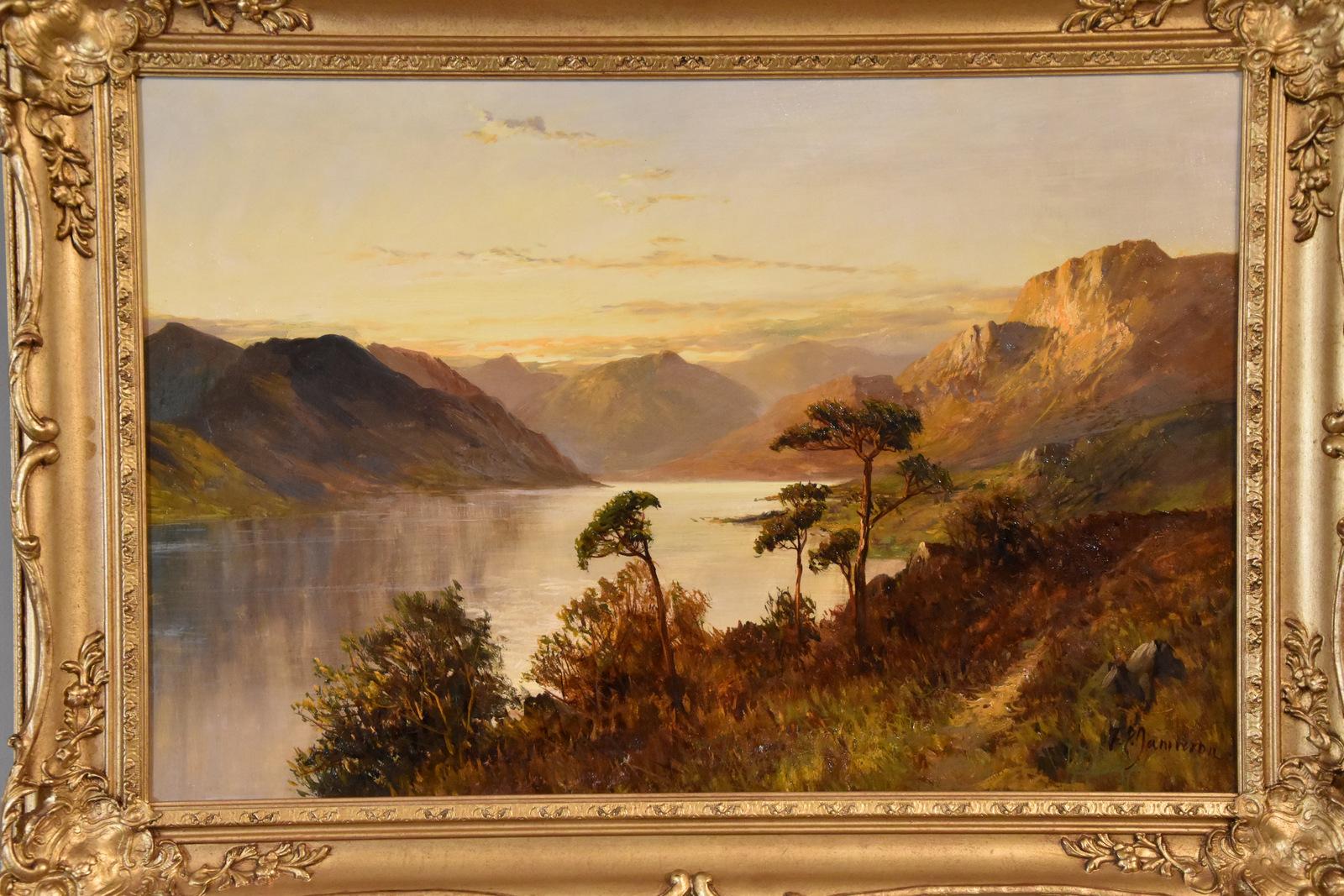 Peinture à l'huile de Francis E Jamieson « Loch Hawick » 2