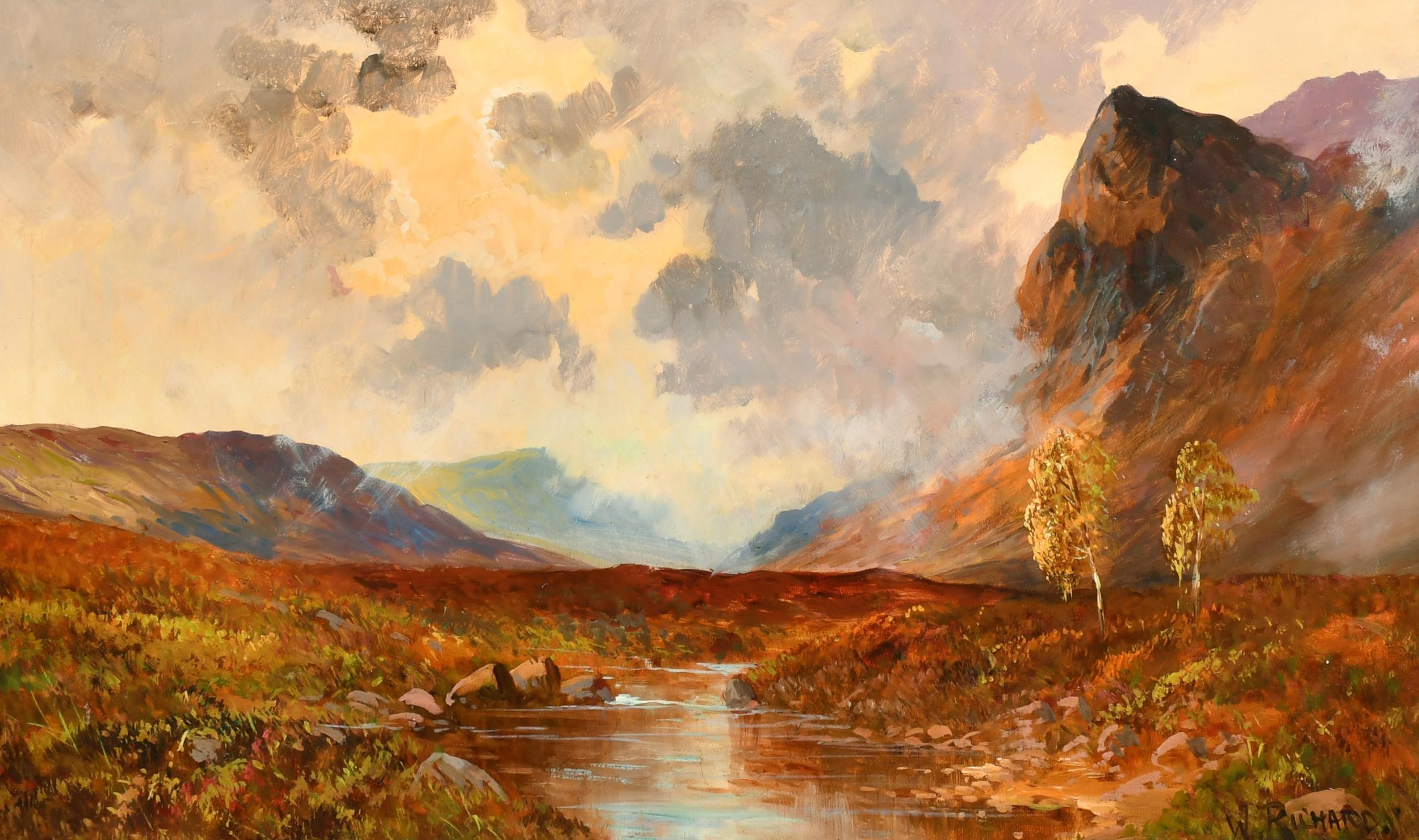 Francis E. Jamieson Landscape Painting - Antique Scottish Oil Painting Goatfell, Isle of Arran, Highlands River Glen