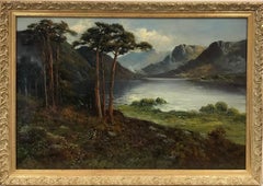 Antique Scottish Oil Painting - Loch Lomond Highlands Landscape, signed