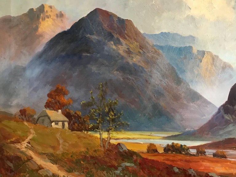 Francis E. Jamieson - Antique Scottish Oil Painting Sunset Pitlochry at