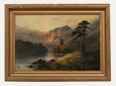 Francis E. Jamieson (1895-1950)  - 1918 Oil, Dusk on the Mountain Lake