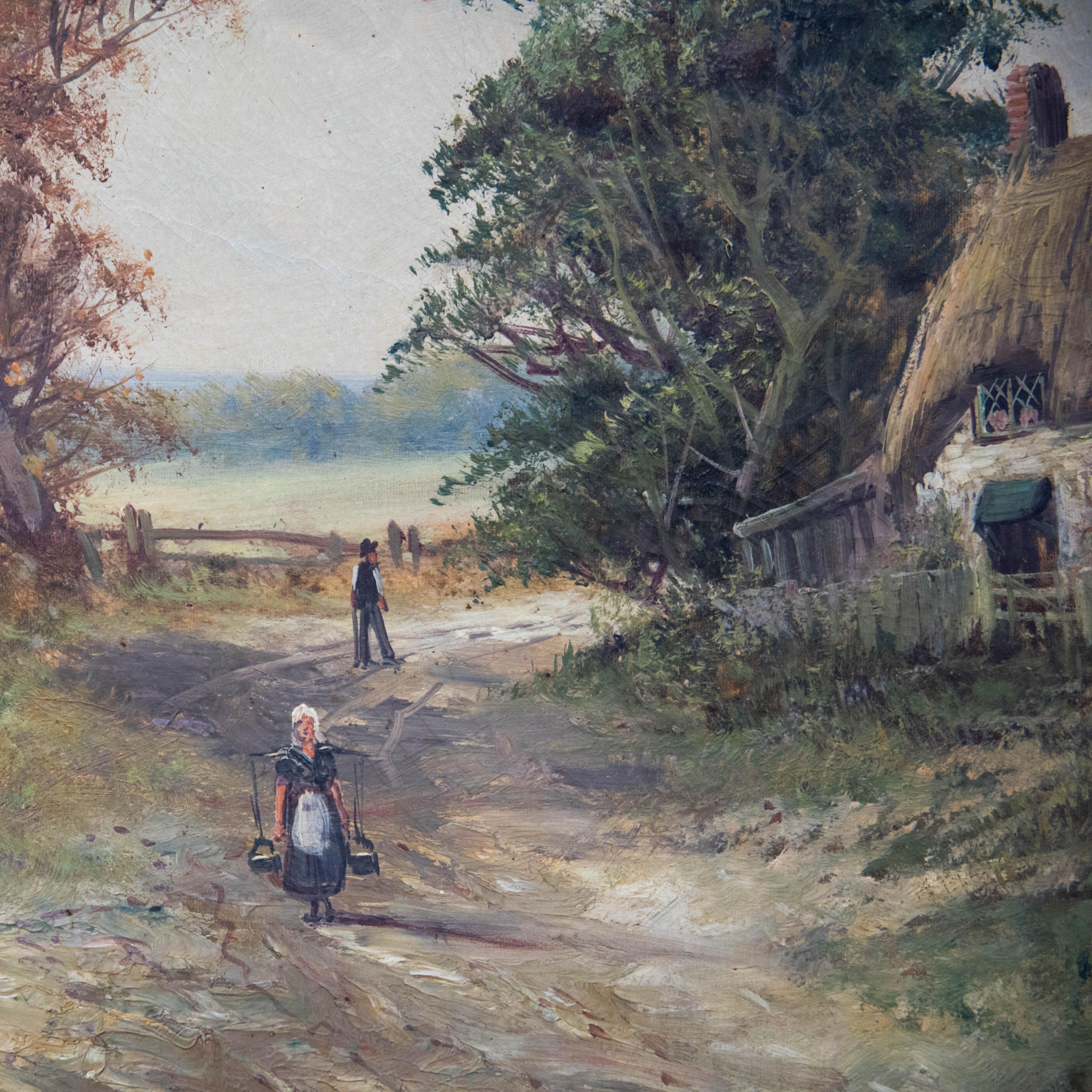 Francis E. Jamieson (1895-1950) - 1919 Olio, Cottage nel Gloucestershire in vendita 3