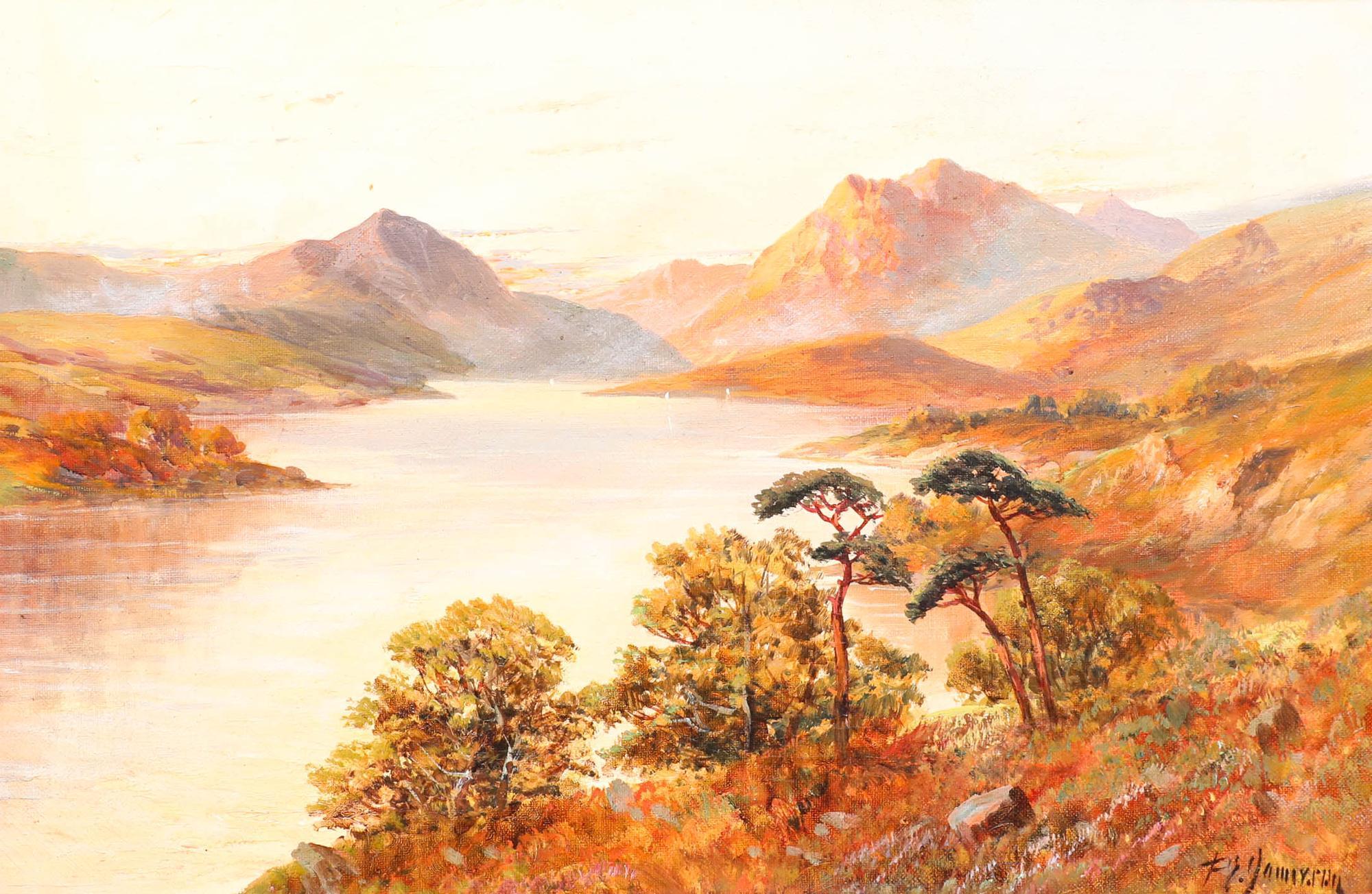 Francis E. Jamieson (1895-1950) - c.1890 Oil, Near Arrochar, Loch Lomond For Sale 1