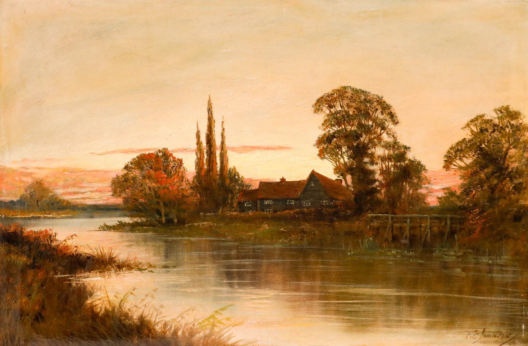 Francis E. Jamieson (1895-1950) - Early 20th Century Oil, Cottage on the River For Sale 1