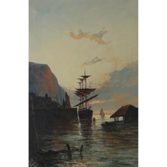 Francis E. Jamieson (1895-1950) - Framed 1926 Oil, Granton Harbour, Near Leith