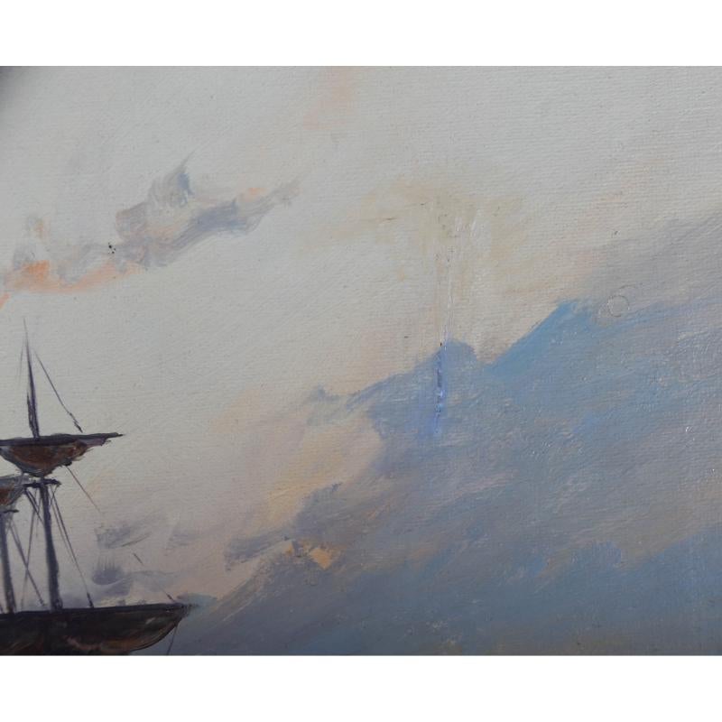 Francis E. Jamieson (1895-1950) - Gerahmtes Öl aus dem Jahr 1926, Granton Harbour, Near Leith im Angebot 4