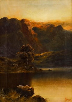 Francis E. Jamieson (1895-1950) - Huile encadrée, Une soirée dorée, Lochearnhead