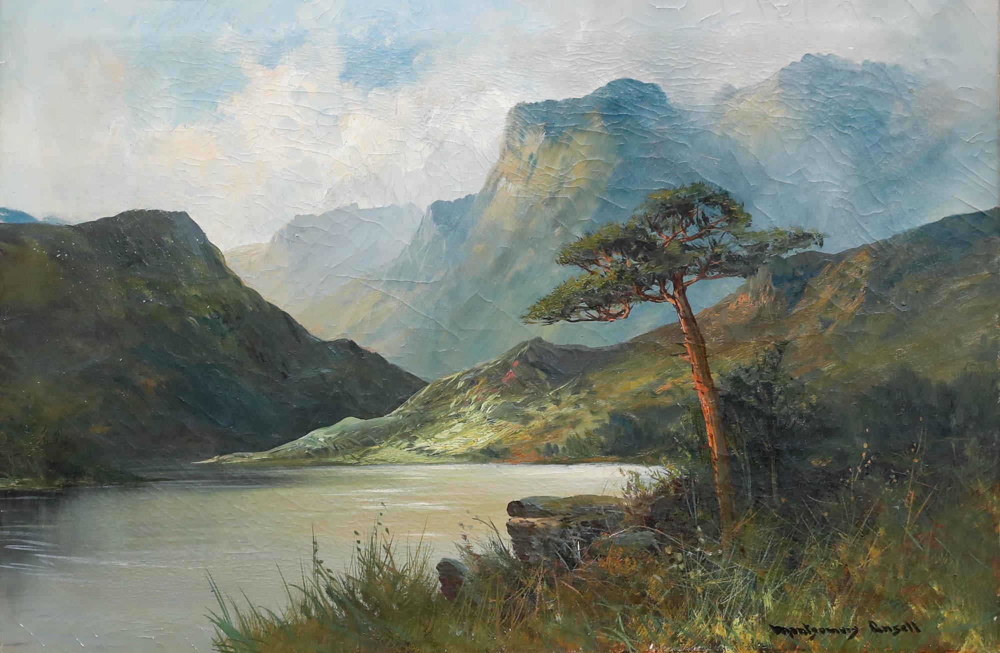Francis E. Jamieson (1895-1950) - Óleo enmarcado, Pino silvestre junto al lago en venta 1