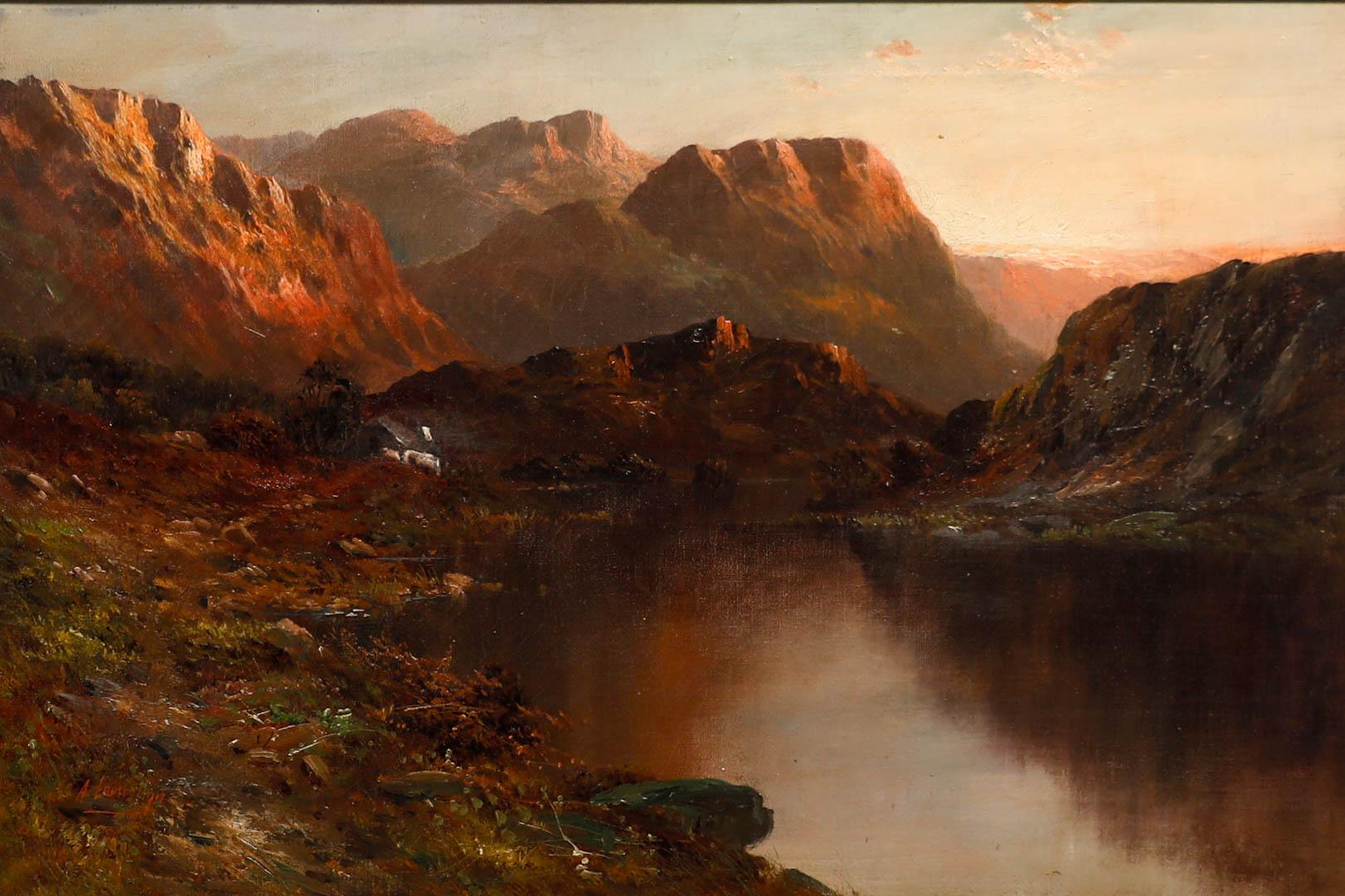 Francis E. Jamieson (1895-1950) - Olio incorniciato, Il lago al tramonto 1