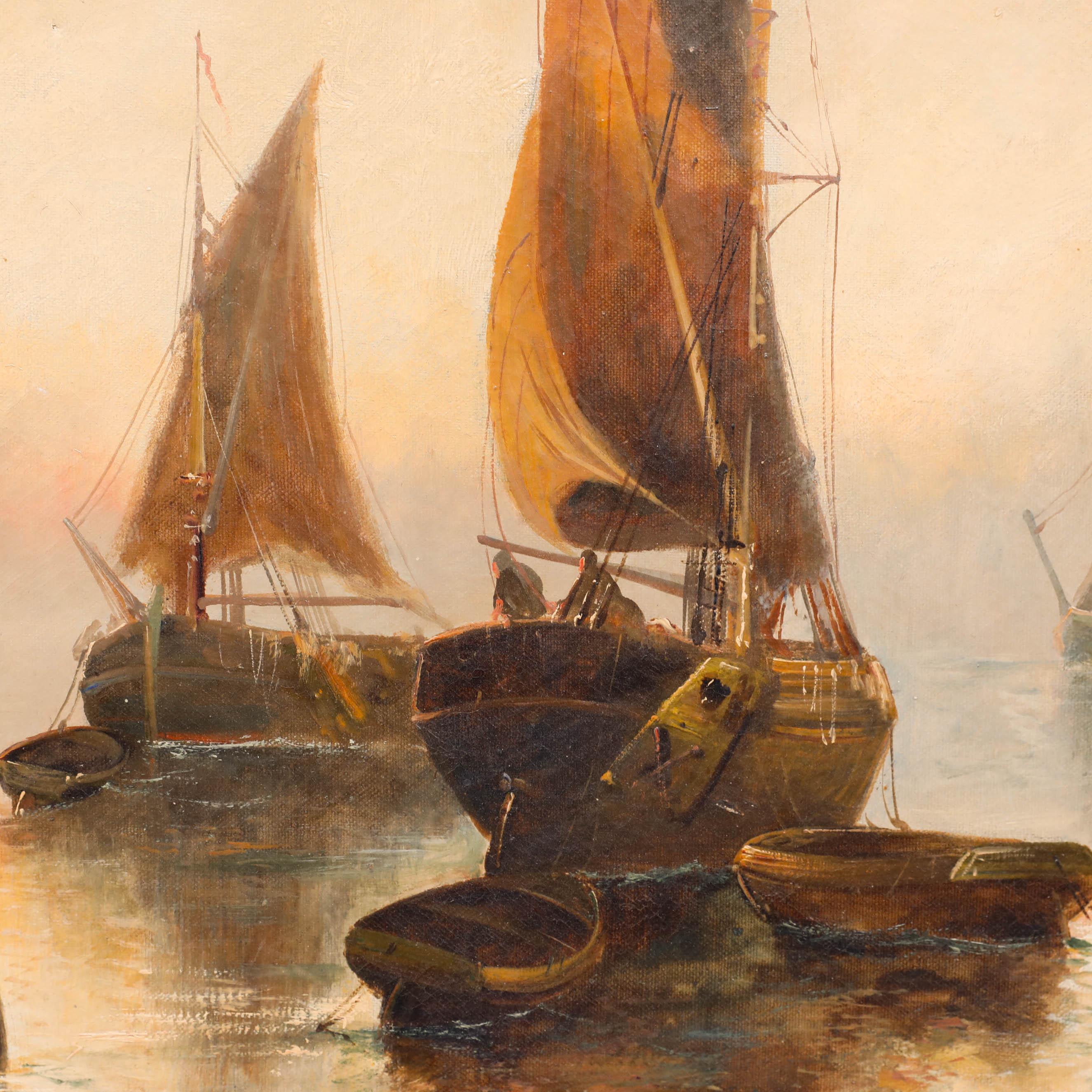 Francis E. Jamieson (1895-1950) - Öl, Fleet of Fishing Boats im Angebot 3