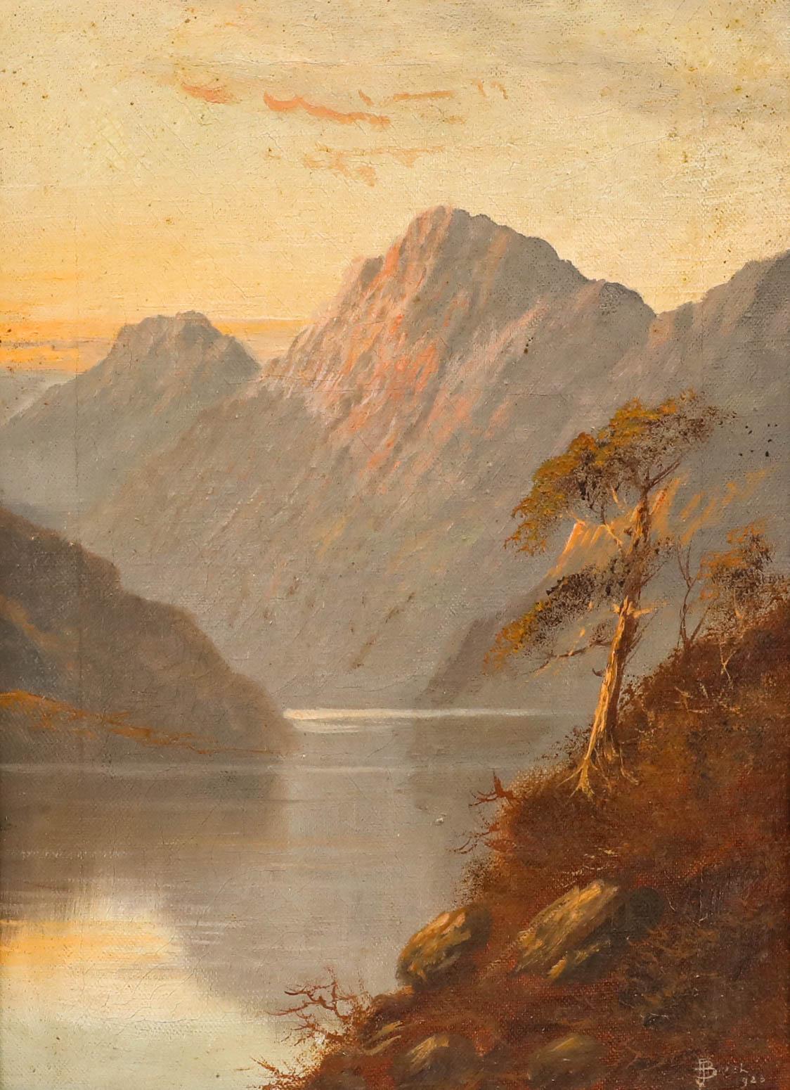 Francis E. Jamieson (1895-1950) - Oil, The Evening Glow on Ben Lomond For Sale 1