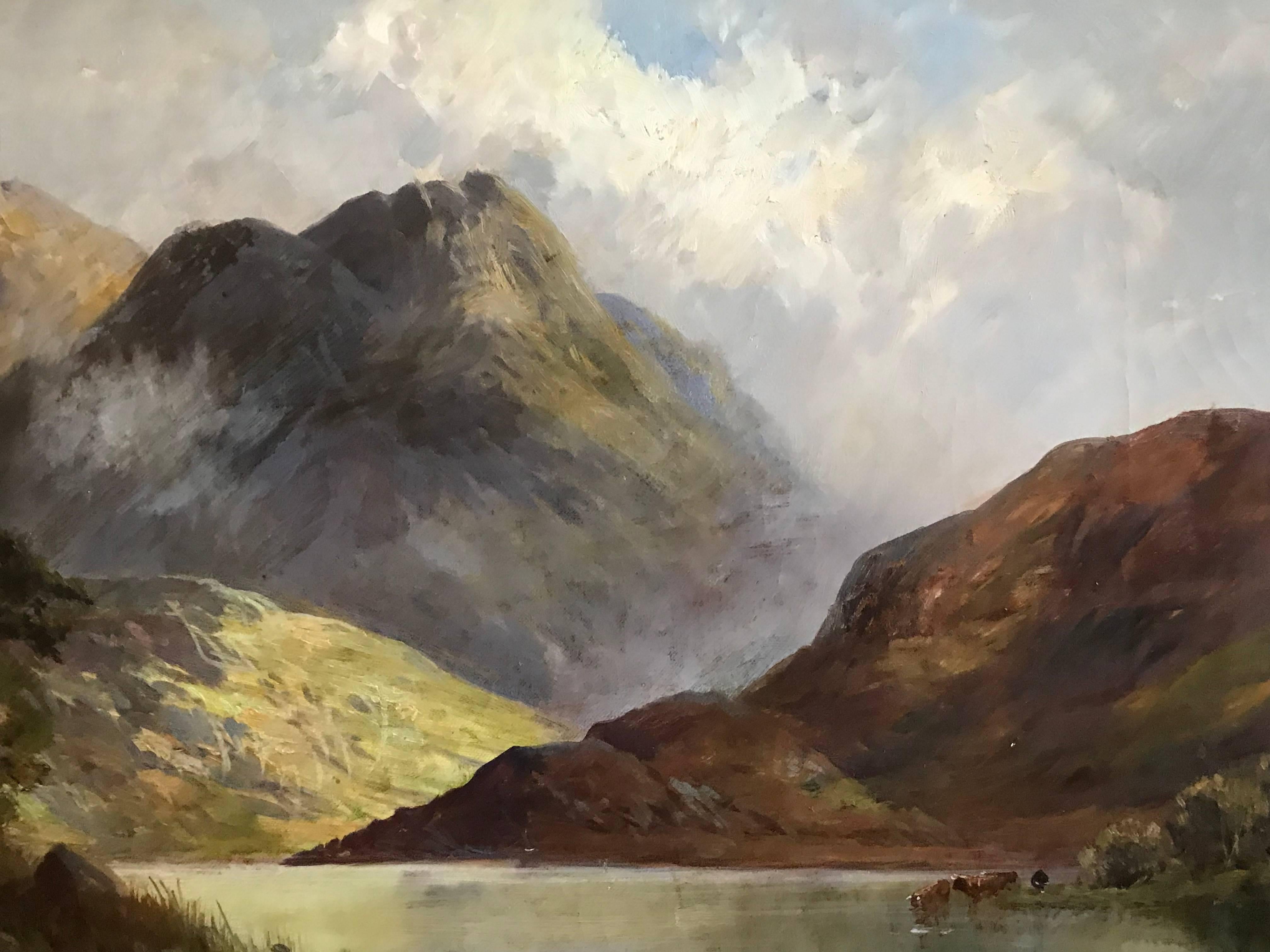 Loch Katrine 1926, Antique Scottish Oil Painting 3