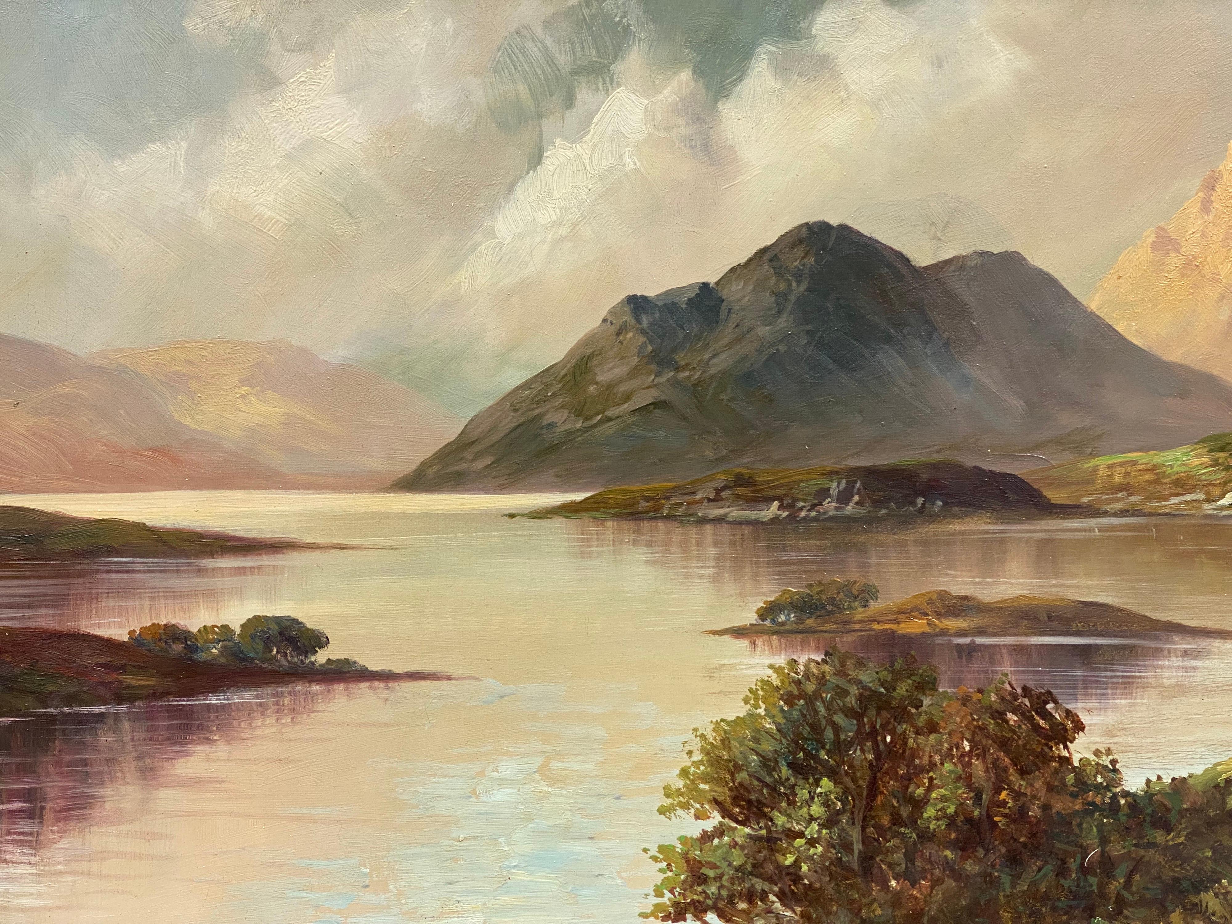 Loch Lomond Großes antikes schottisches gerahmtes Ölgemälde in den Highlands  (Viktorianisch), Painting, von Francis E. Jamieson