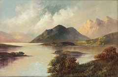 Loch Lomond Large Antique Scottish Framed Highlands Oil Painting 