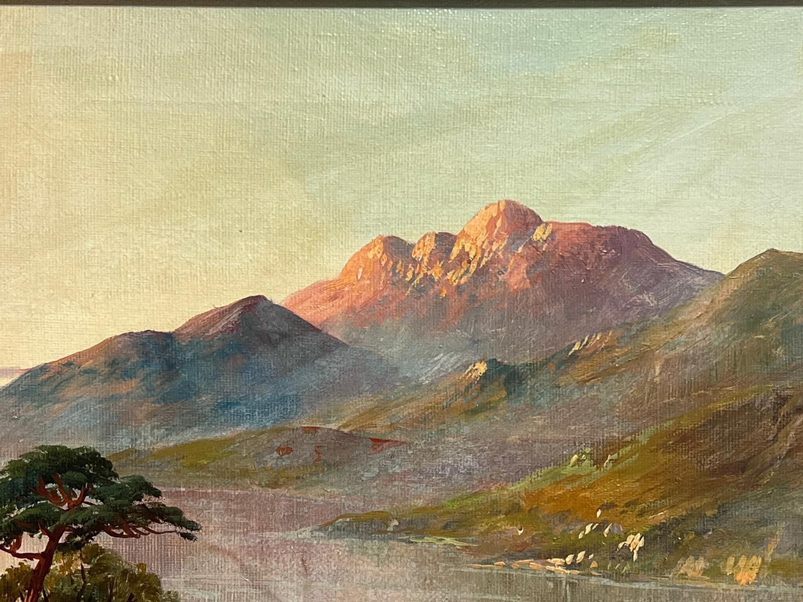 Loch Lomond Scotland Antique Scottish Highland Loch Sunset Oil Painting For Sale 3