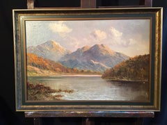 Loch Ness Scottish Highlands, Antique Oil Painting on canvas