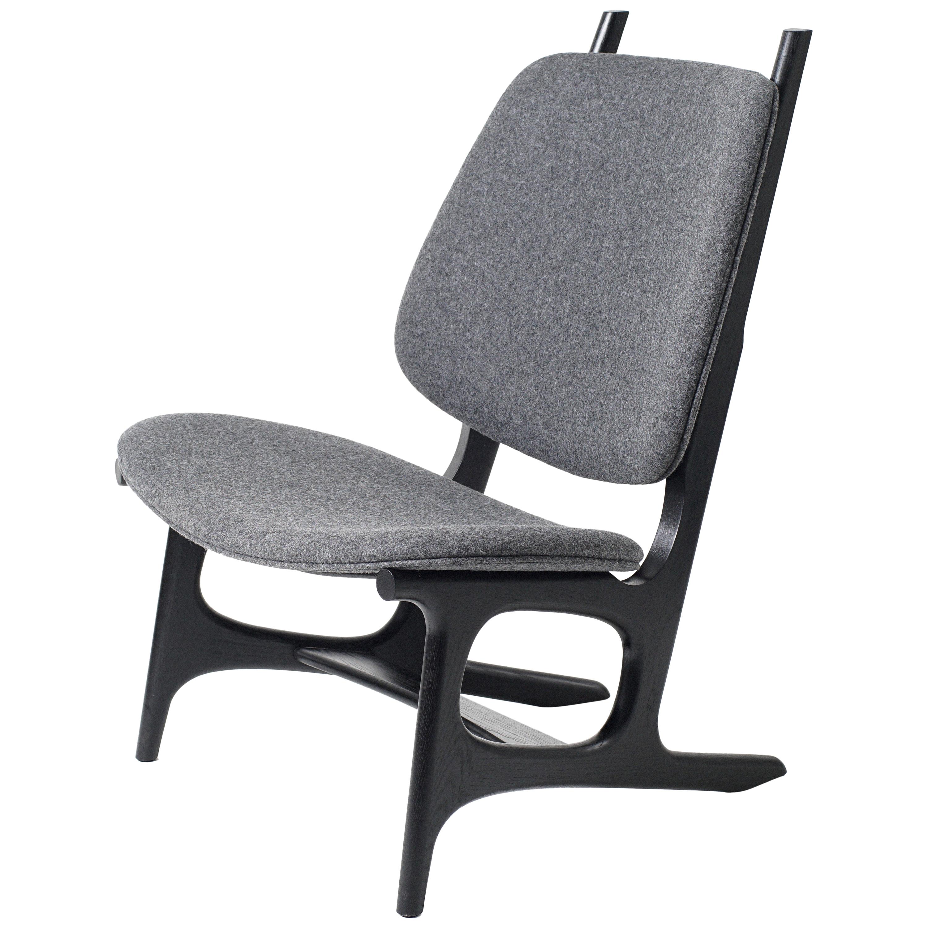 Francis Easy Chair with Black Frame and Wool Upholstery