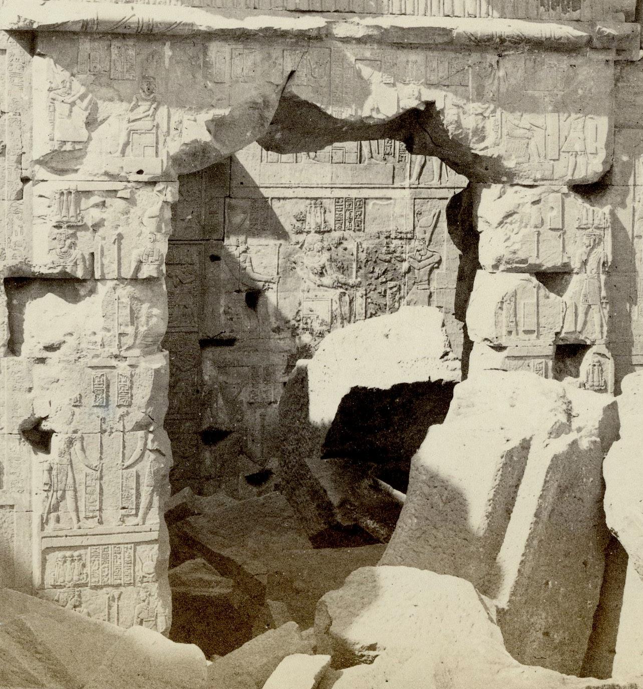Doorway in the Temple of Kalabshe, Nubia - Photograph by Francis Frith