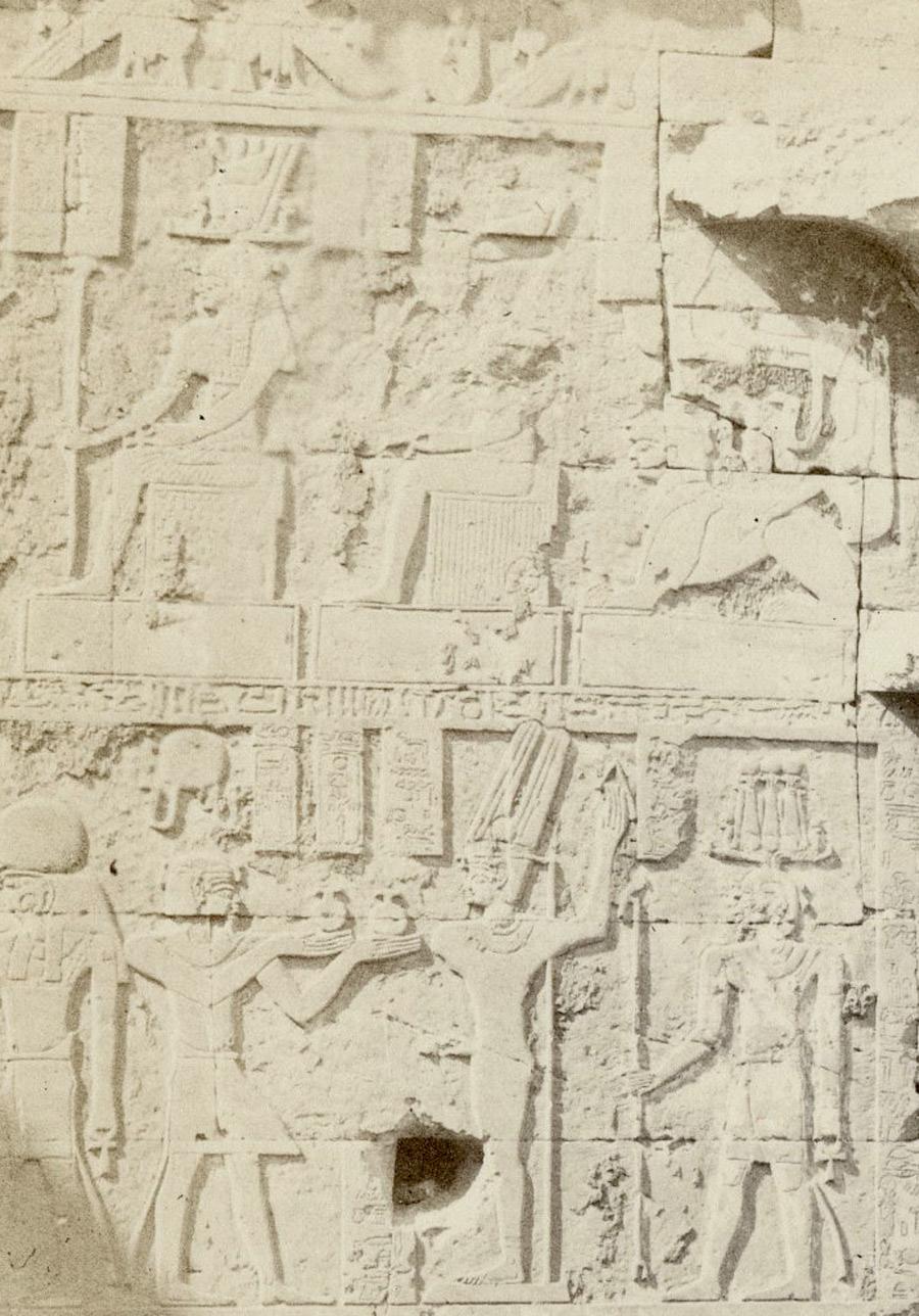 Doorway in the Temple of Kalabshe, Nubia - Beige Landscape Photograph by Francis Frith