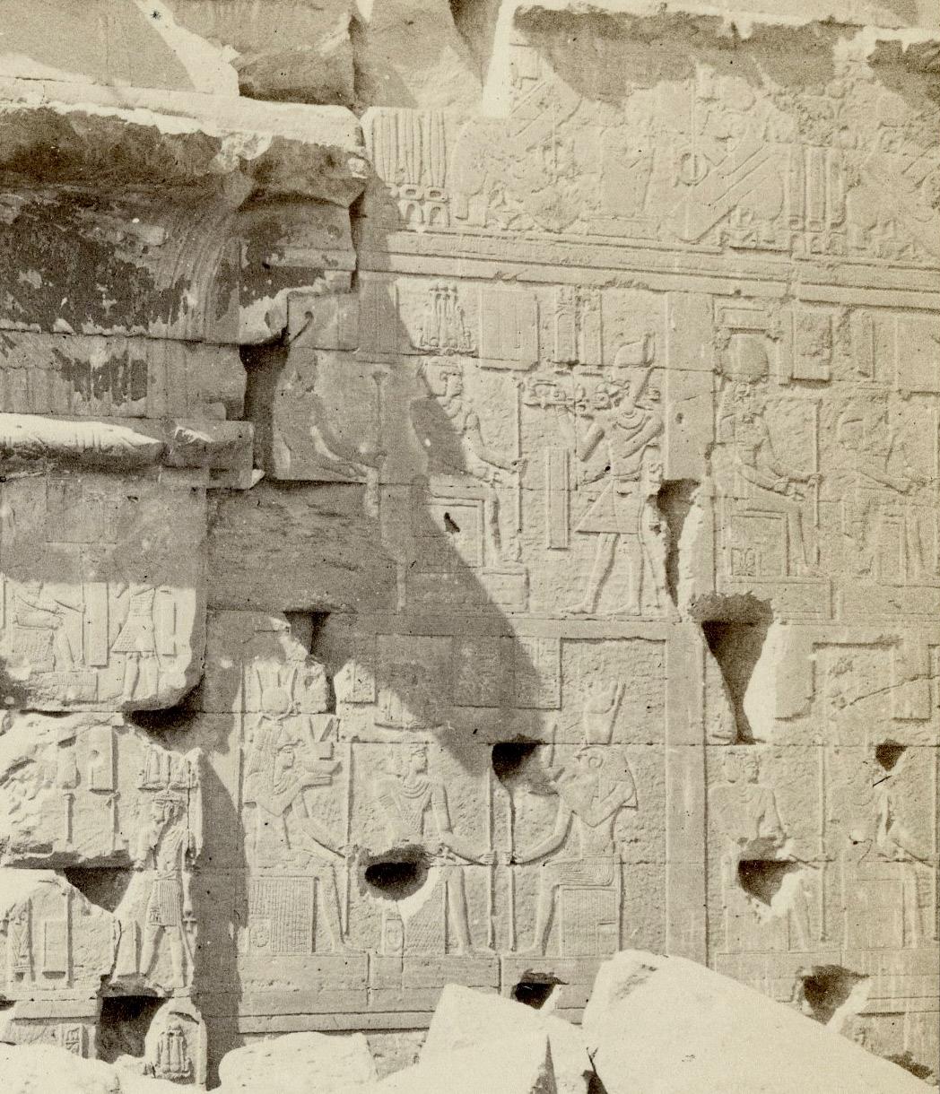 Doorway in the Temple of Kalabshe, Nubia
Original gold toned albumin photograph, c. 1862
Unsigned as is usual
From: Upper Egypt and Ethiopia, c. 1862, Vol 1, (36 plates)
Published by William Mackenzie, London, Glasgow & Edinburgh
Condition: Usual