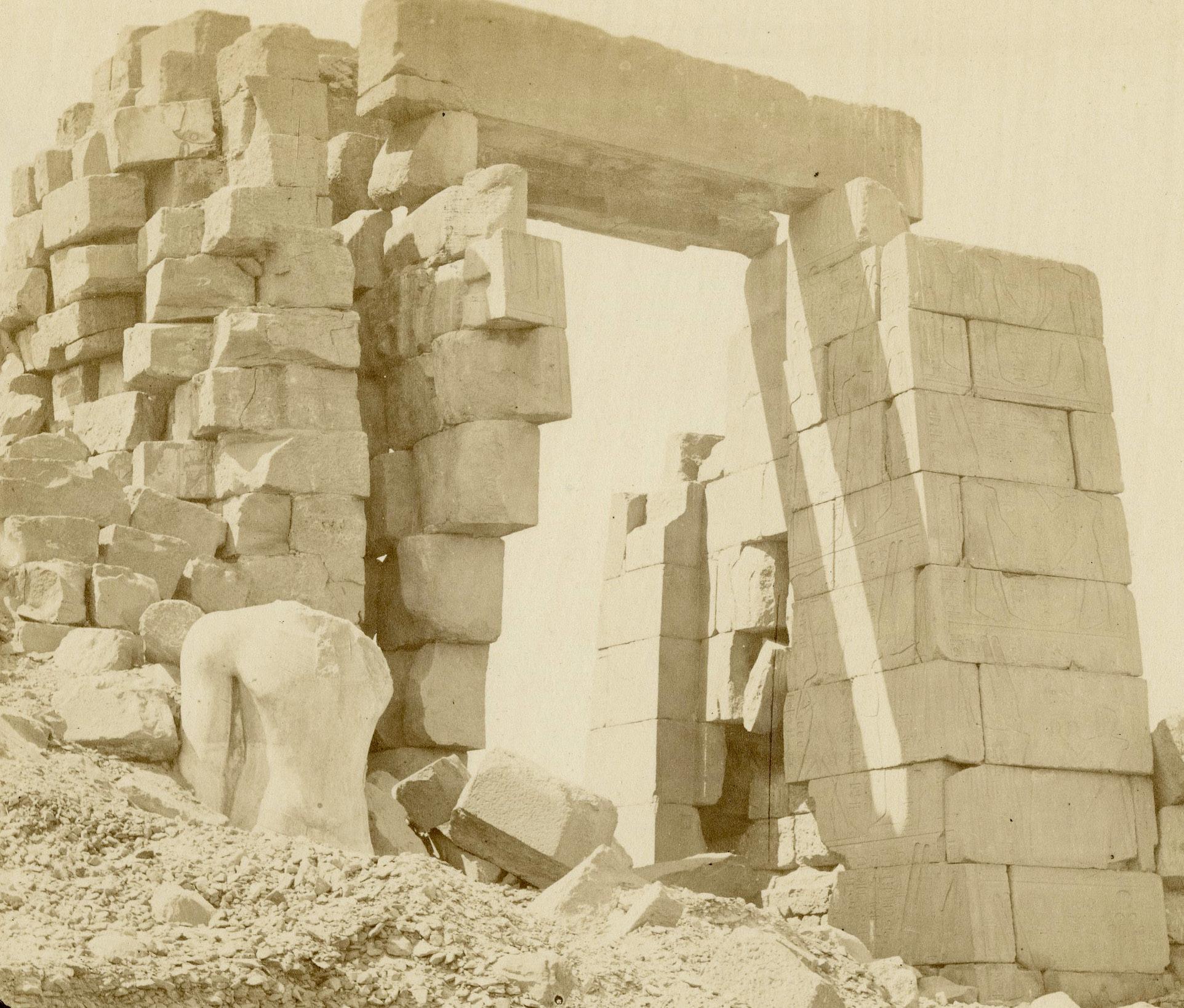 Granite Pylon, Karnac - Photograph by Francis Frith