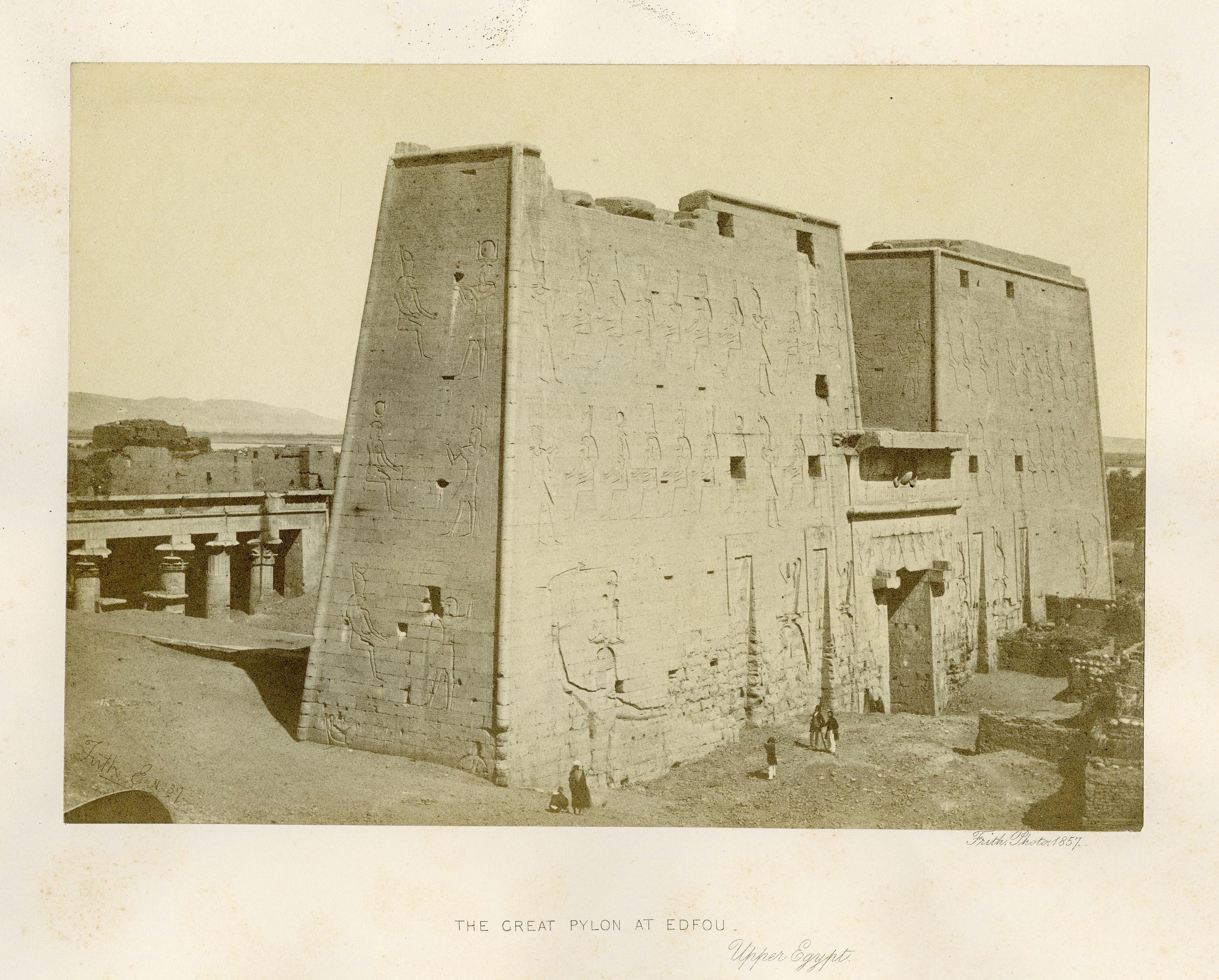 Francis Frith Landscape Photograph - The Great Pylon at Edfou, Upper Egypt