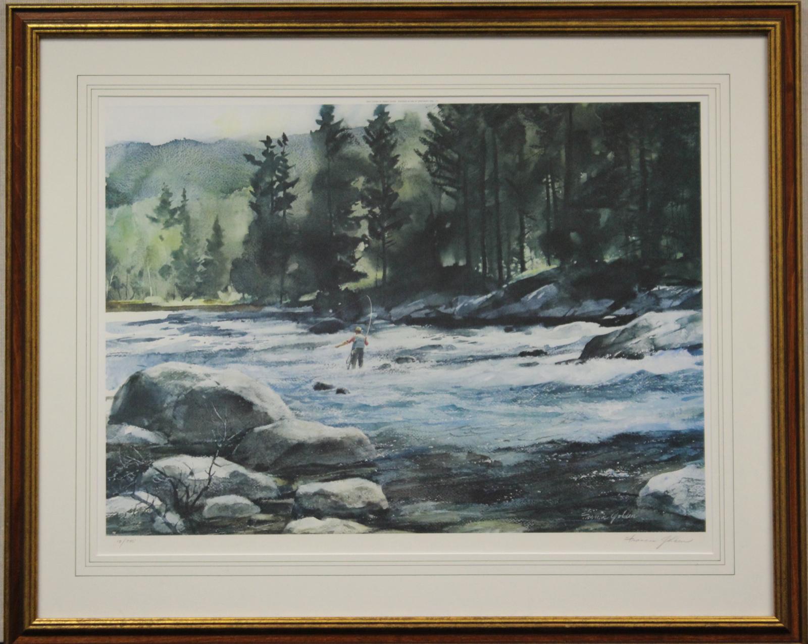 "Trout Fishing" 1980 - Print by Francis Golden