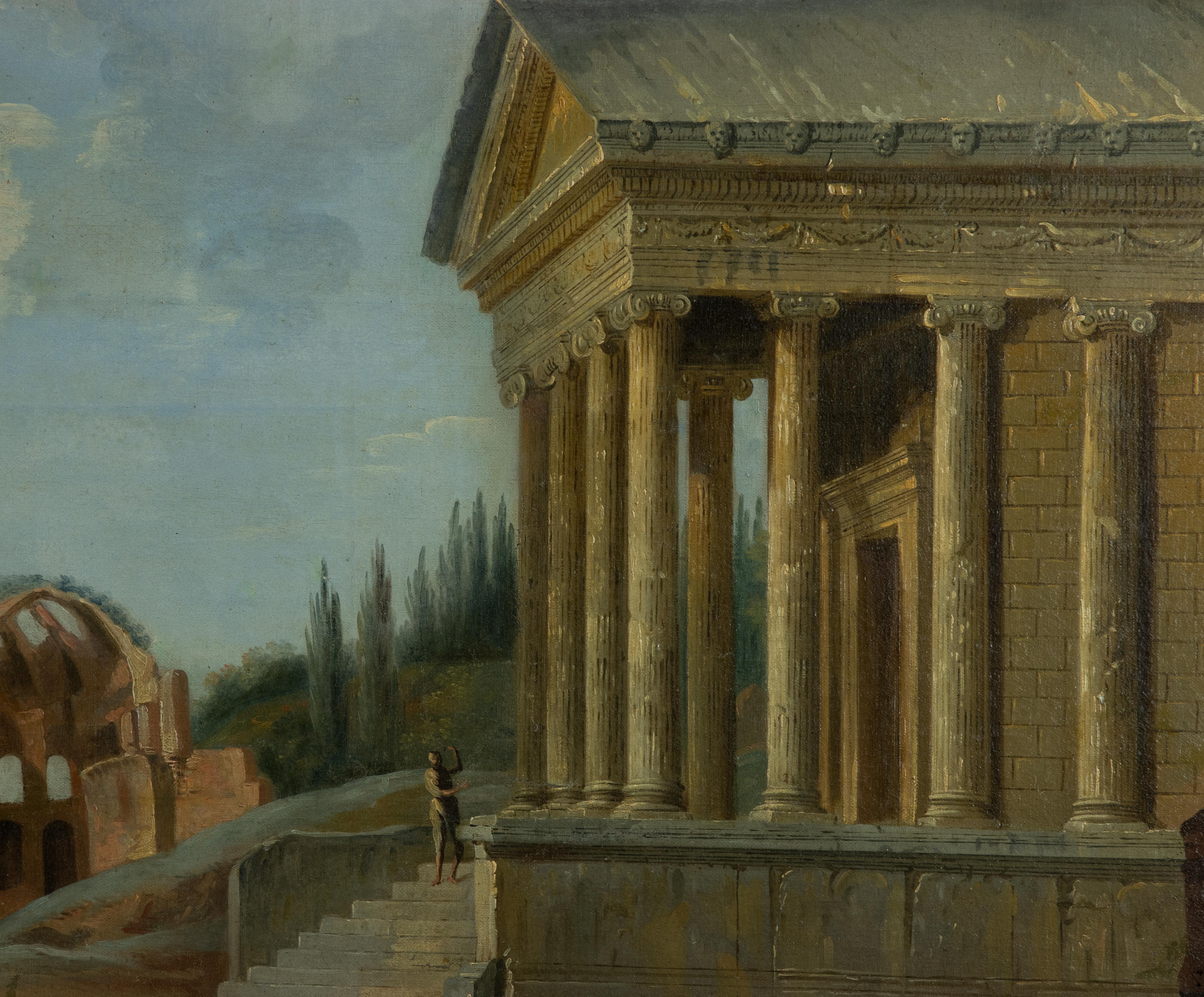Roman Ruins -  Painting attr. to Francis Harding - 17th Century For Sale 2