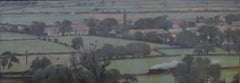 Vue de Pool Bank - Peinture à l'huile de paysage du Yorkshire du 20e siècle