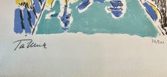 Window Color Lithograph Print, Abstract Style, Mid-20th Century