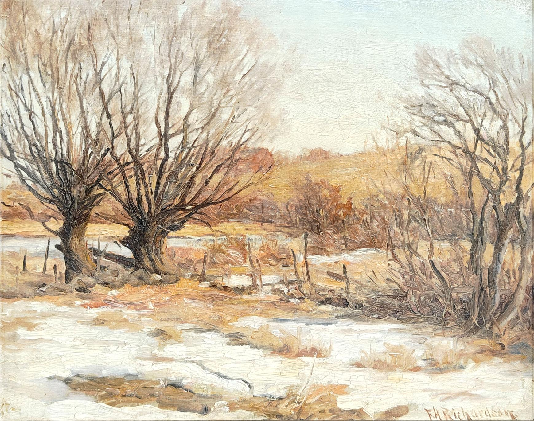 "Pascolo aperto, inverno" Francis Henry Richardson, pittura impressionista americana