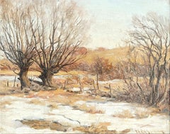 "Open Pasture, Winter" Francis Henry Richardson, American Impressionist Painting