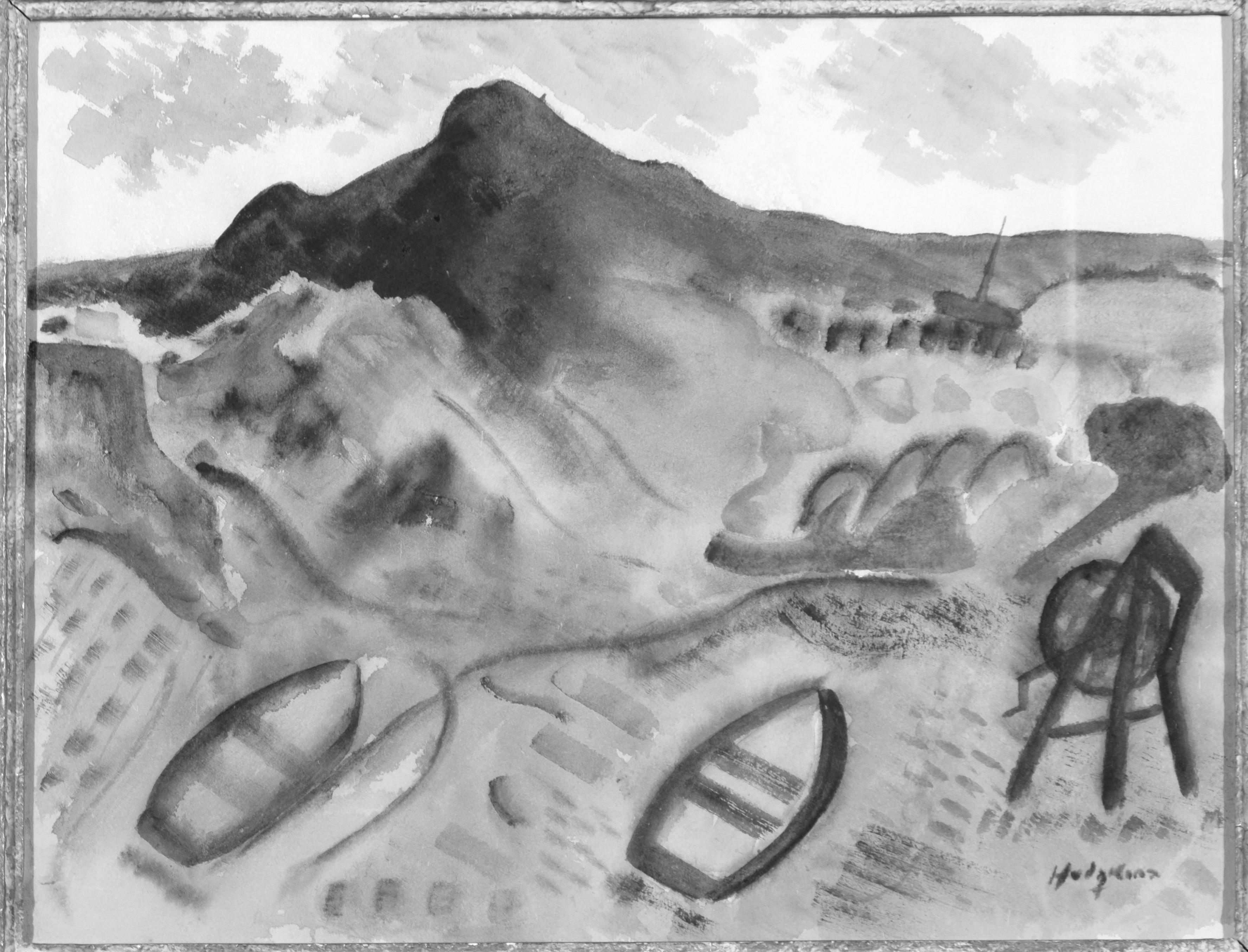 Hafen mit bergigem  Landschaft im Angebot 8