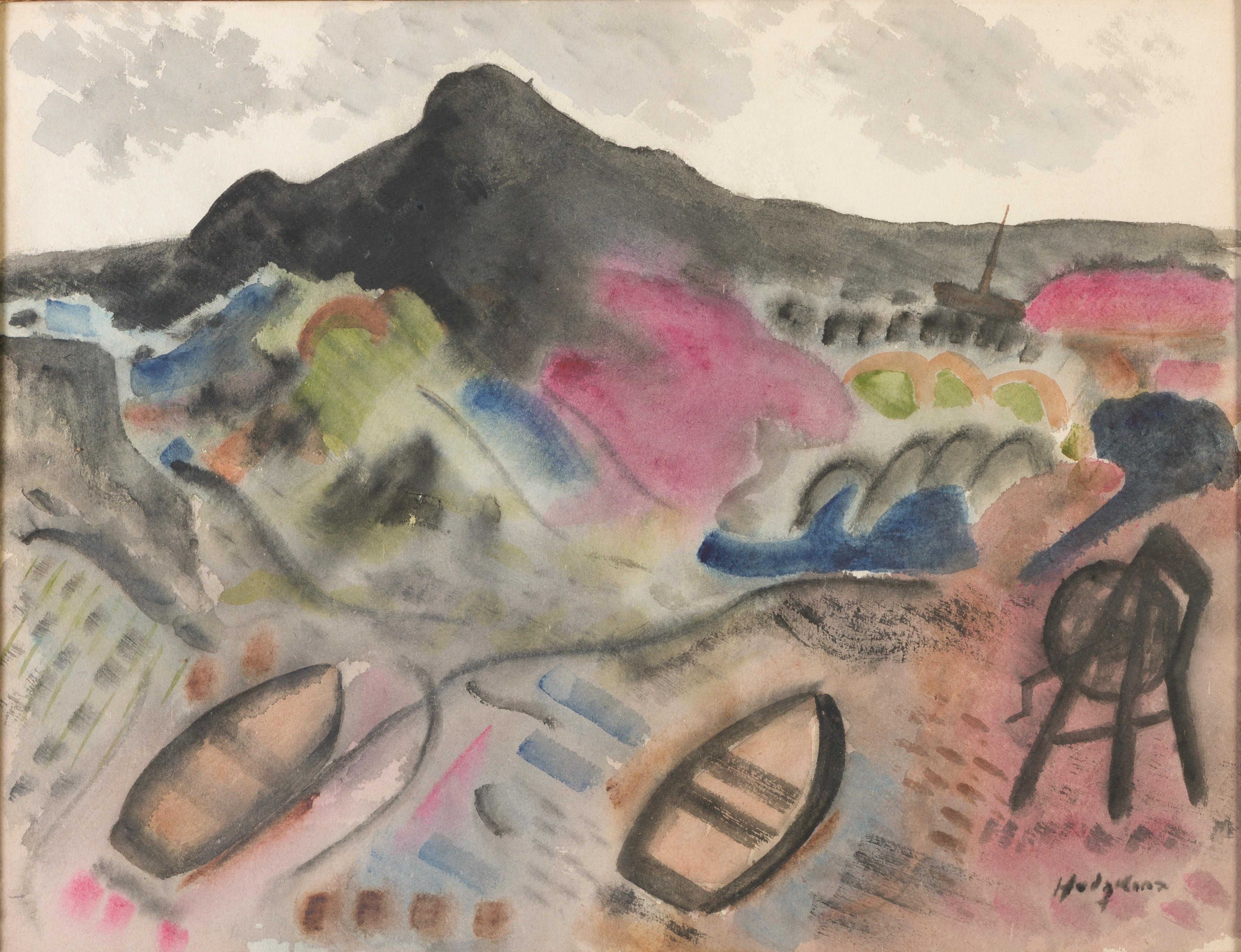 In der Art von Francis Hodgkins 1869 - 1947, war eine in Neuseeland geborene Malerin und Kunstlehrerin. Sie war eine starke Koloristin und malte in einer etwas abstrakten, einfachen Art, die zu ihrer Zeit als modernistisch galt. Sie gilt als eine