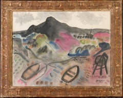 Hafen mit bergigem  Landschaft
