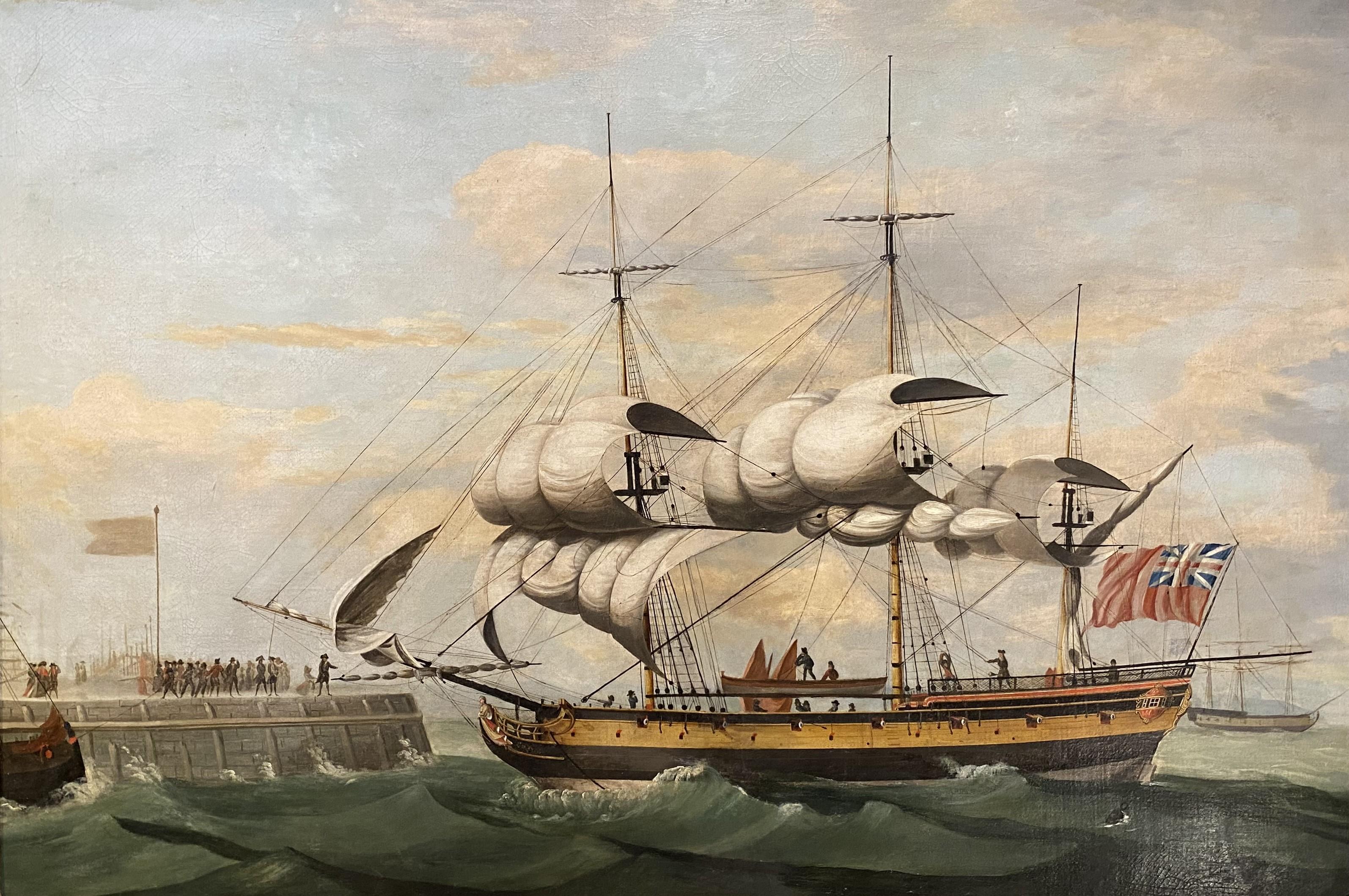 British East Indiaman Ship Returning from a Voyage to the East - Painting by Francis Holman