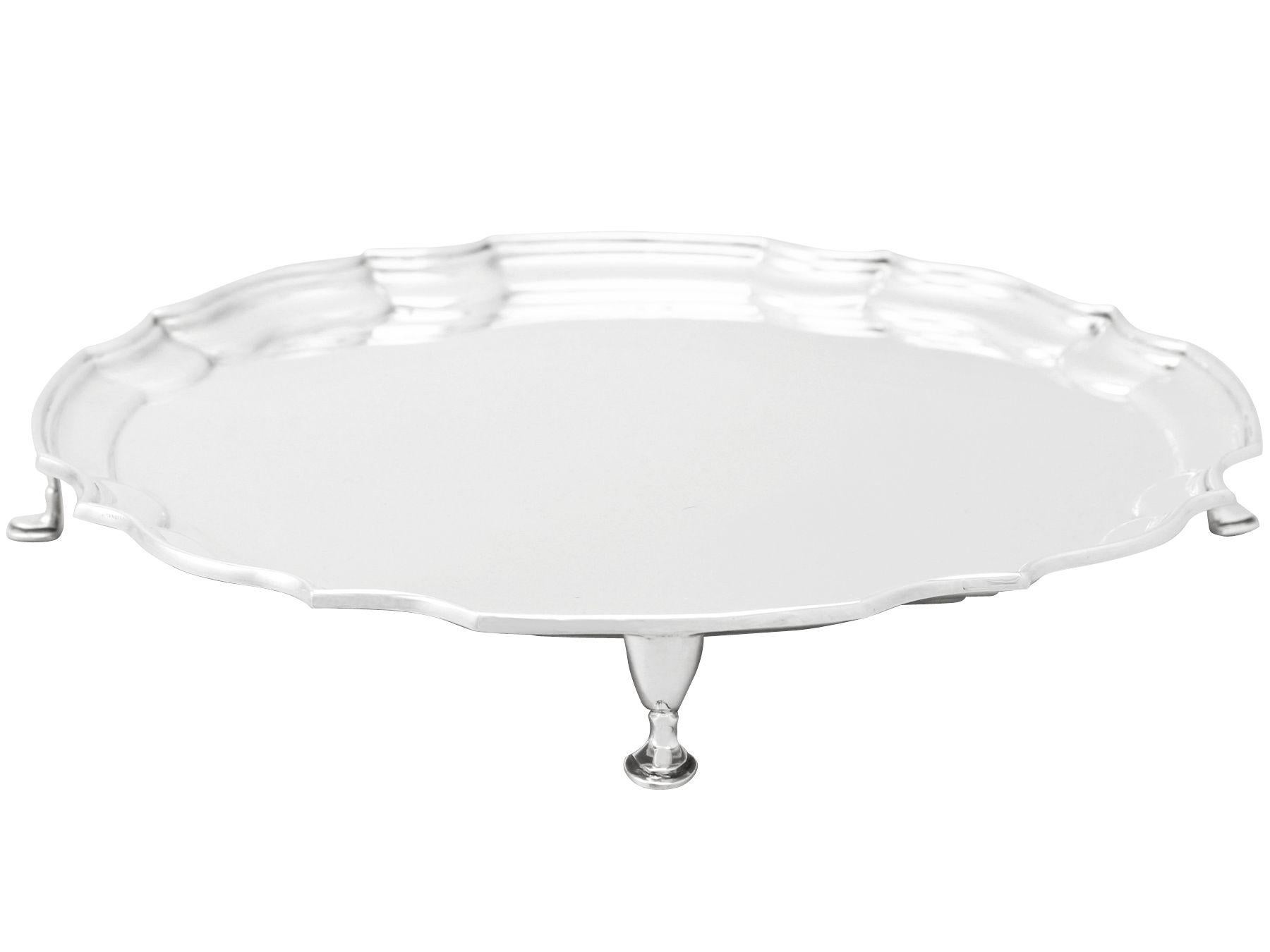 English Francis Howard 1966 Sterling Silver Salver For Sale
