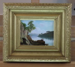 Original Oil on Board, Francis Hurst Eastwood. "A Tranquil Day's Fishing"